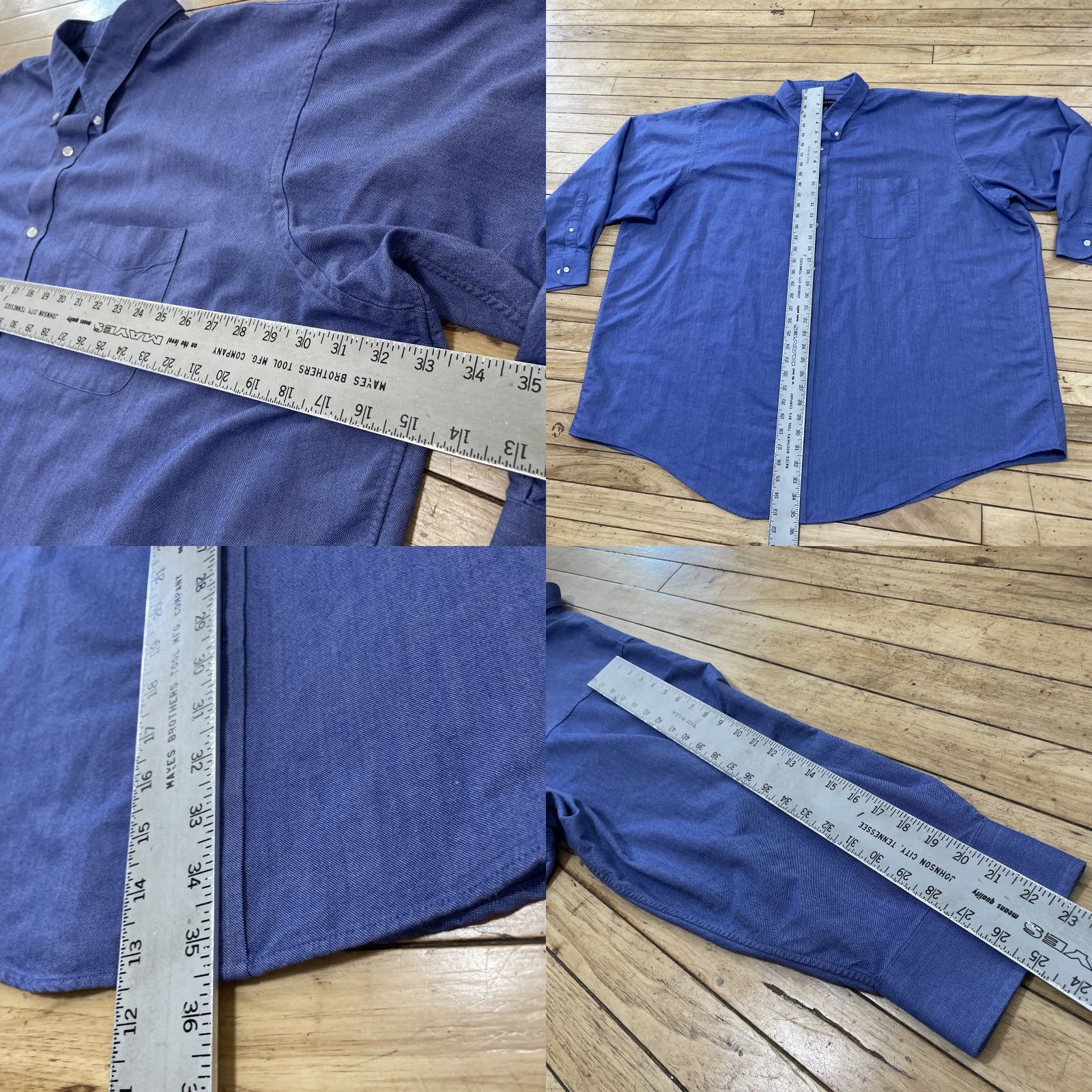Lands' End VINTAGE Lands' End Button-Up Shirt Men Big & Tall 21x36 Blue Twill Oxford Button-Down Collar Size US XXL / EU 58 / 5 - 8 Thumbnail