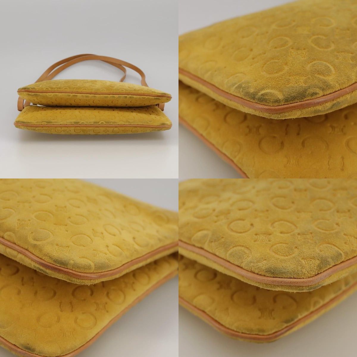 Celine CELINE C Macadam Canvas Shoulder Bag Yellow Size ONE SIZE - 10 Thumbnail