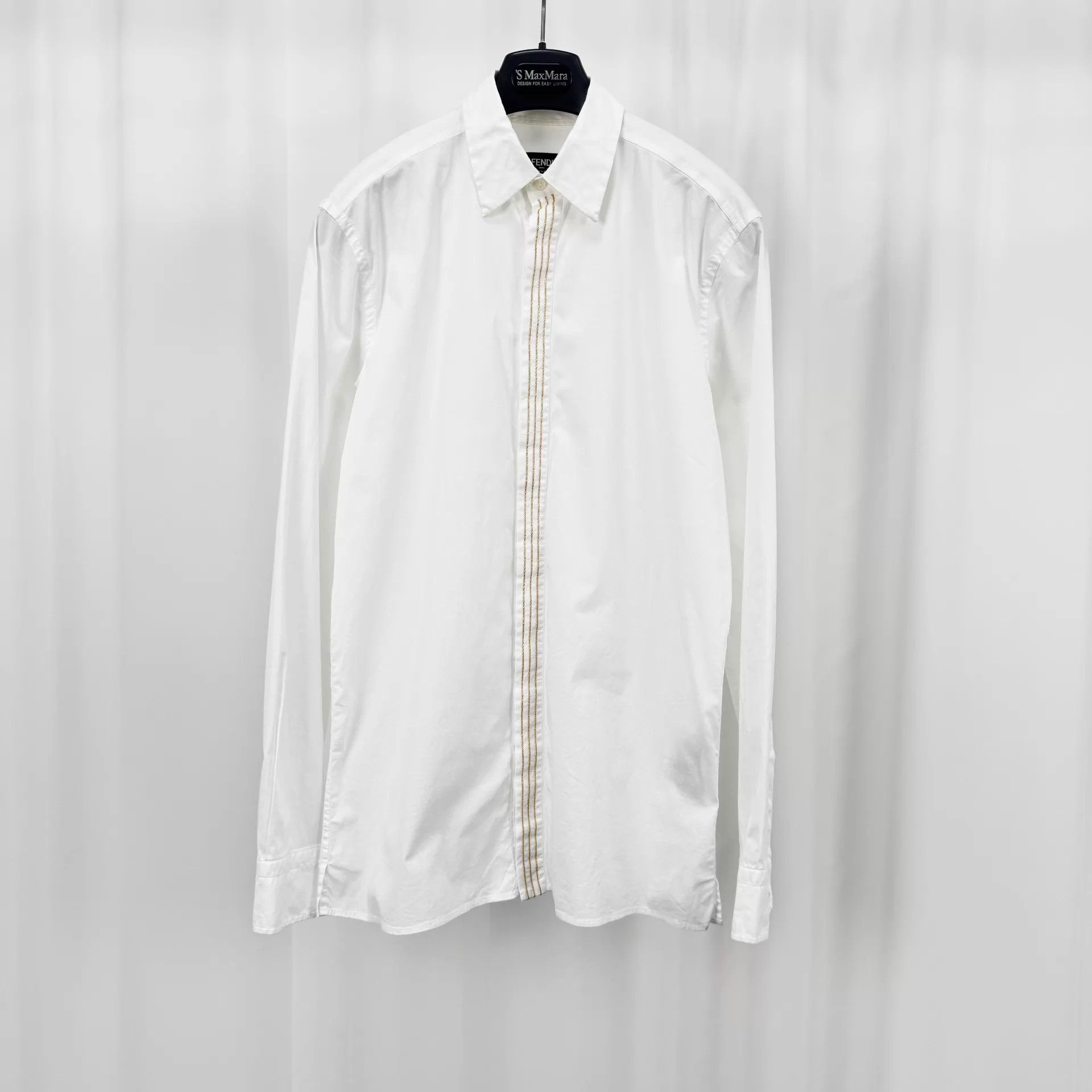 Fendi Fendi Gold Chain Placket Long Sleeve Shirt 39 98 New Size US M / EU 48-50 / 2 - 1 Thumbnail