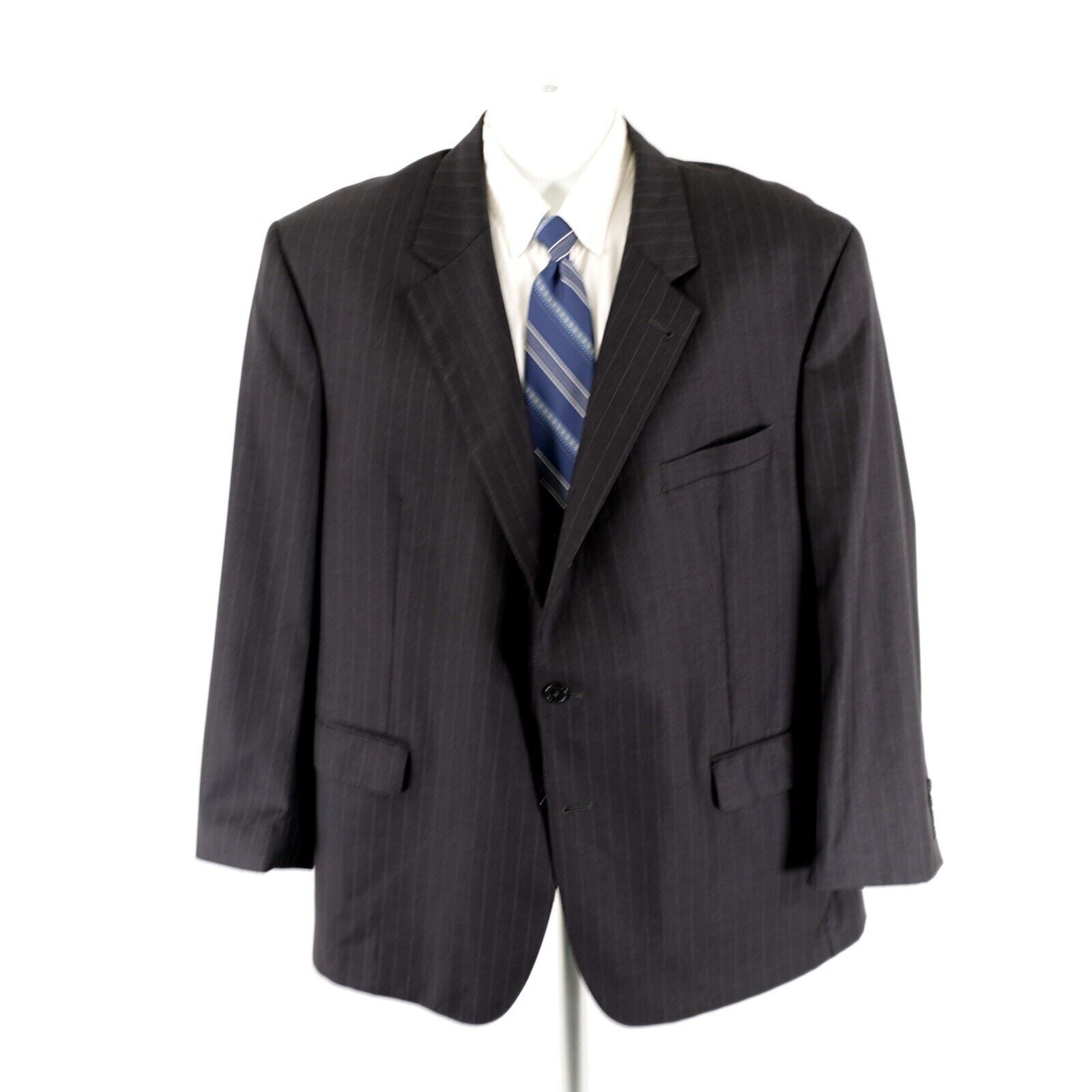 Jos. A. Bank Jos A Bank Signature Gold Gray Pin Striped Wool 2 Button Sui Size 46R - 5 Thumbnail
