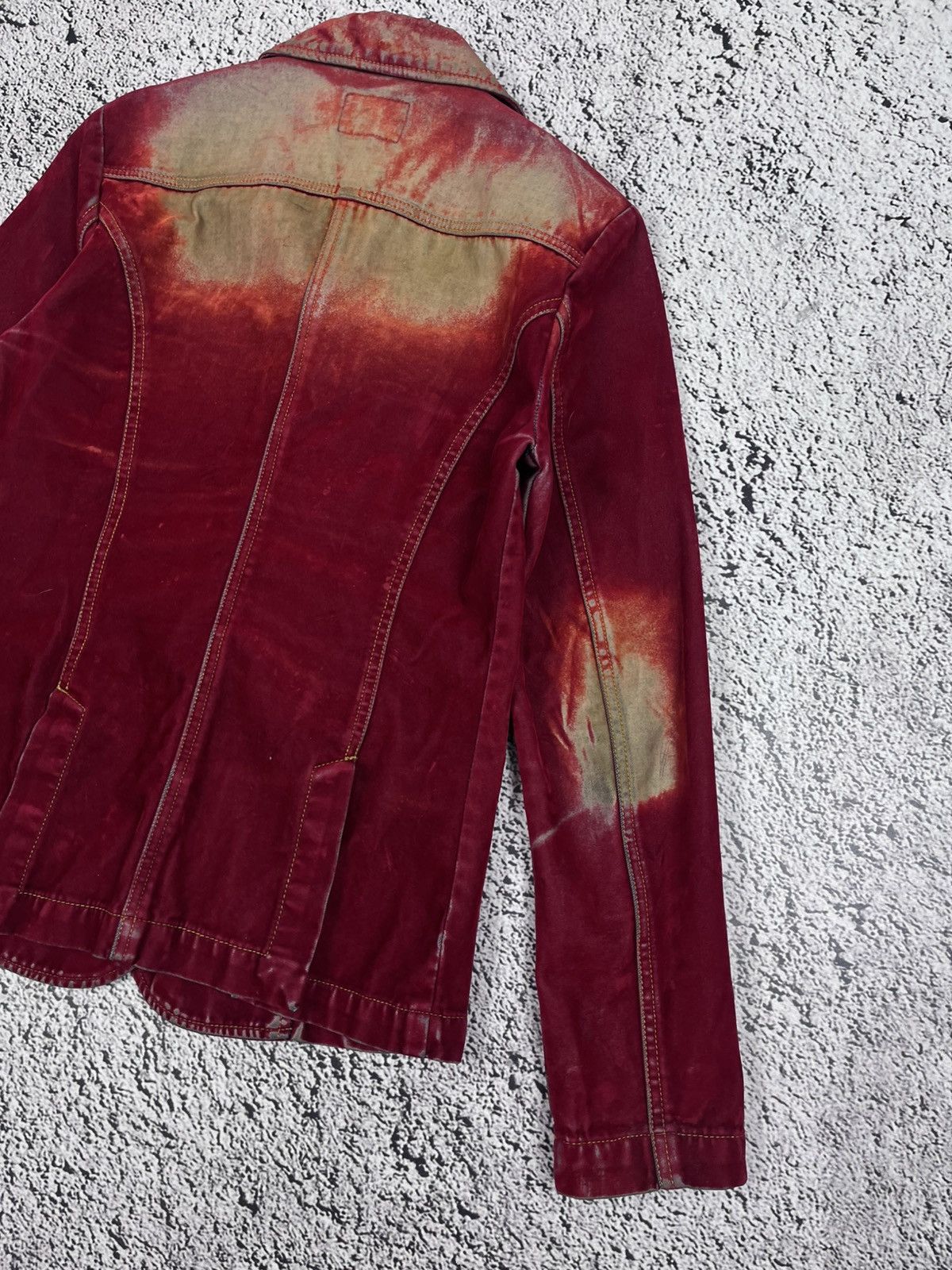 Japanese Brand Vintage Avant-Garde Bleached Velour Faded Distressed Jacket Size S / US 4 / IT 40 - 12 Thumbnail