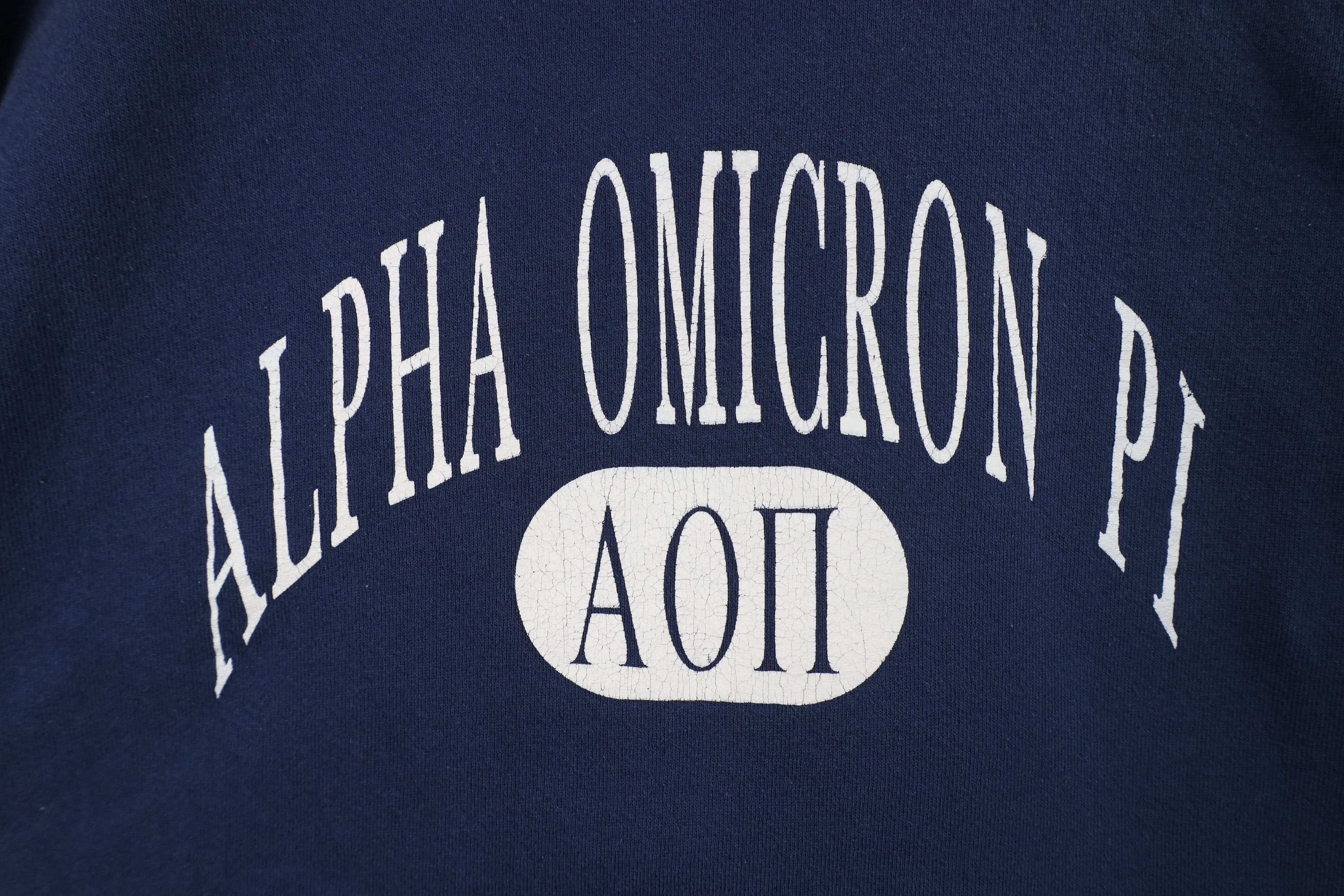 Vintage Vintage 90s Omicron Pi Sorority Crewneck Sweatshirt Blue Size XL / US 12-14 / IT 48-50 - 5 Thumbnail