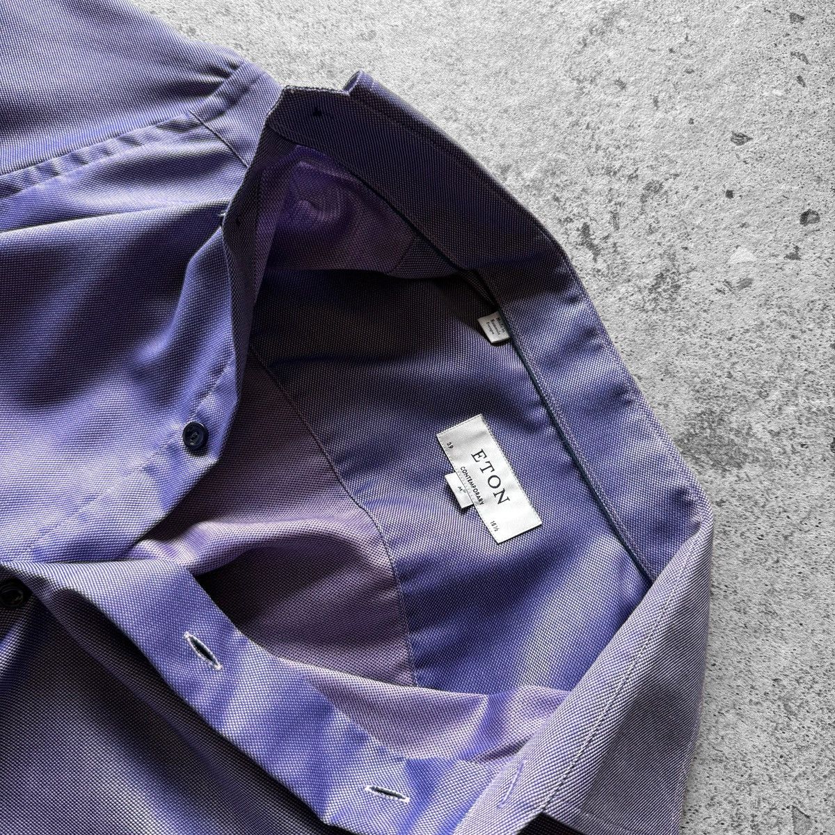 Eton Eton Purple Contemporary Fit Long Sleeve Button Up Shirt Size US M / EU 48-50 / 2 - 3 Thumbnail