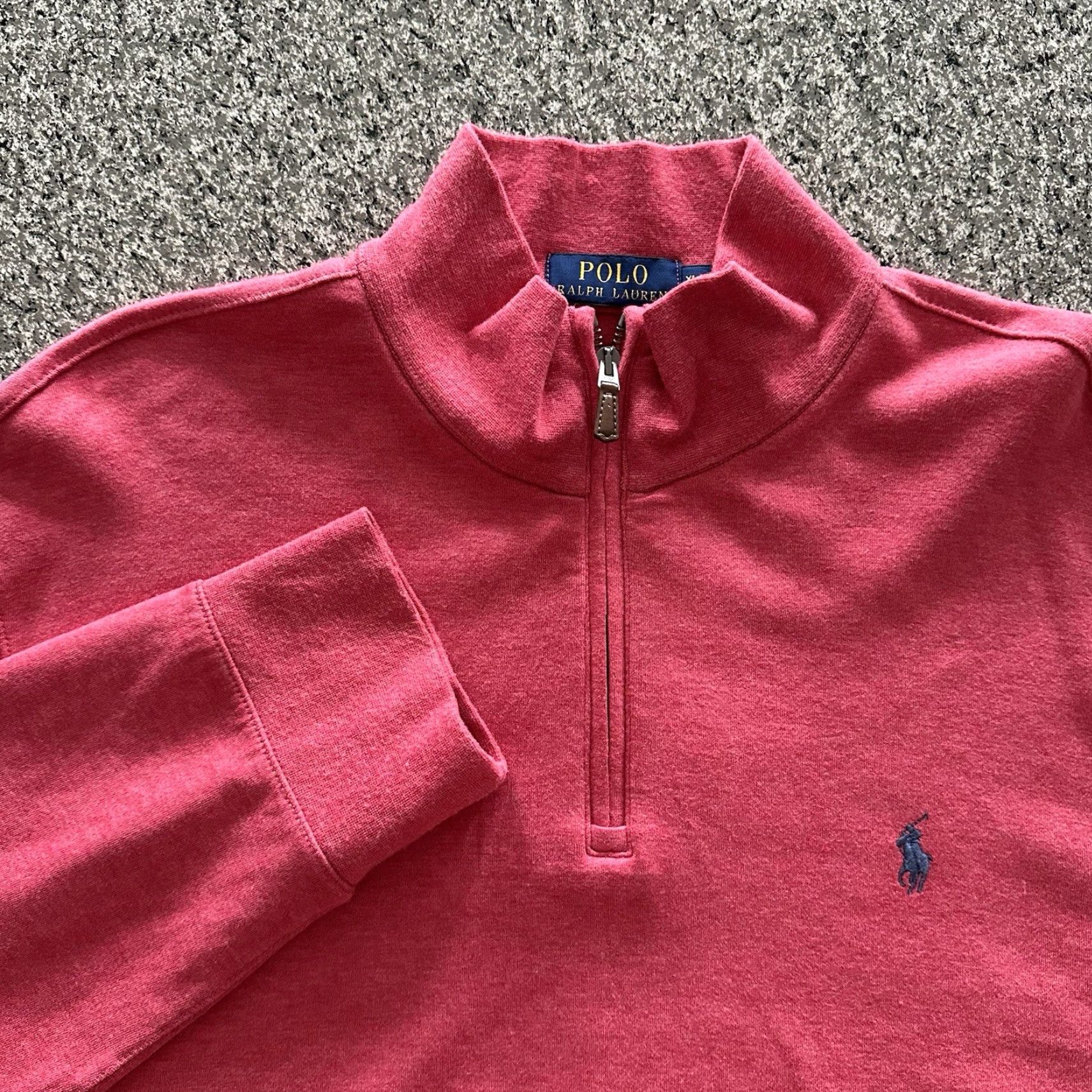 Polo Ralph Lauren Polo Ralph Lauren Polo Ralph Lauren Half Zip Sweater Mens XL Heather Red Long Sleeve Pullover Size US XL / EU 56 / 4 - 2 Thumbnail