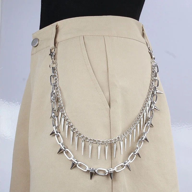 Jewelry Vintage Spike Multilayer Jeans Pants Key Chain Size ONE SIZE - 6 Thumbnail