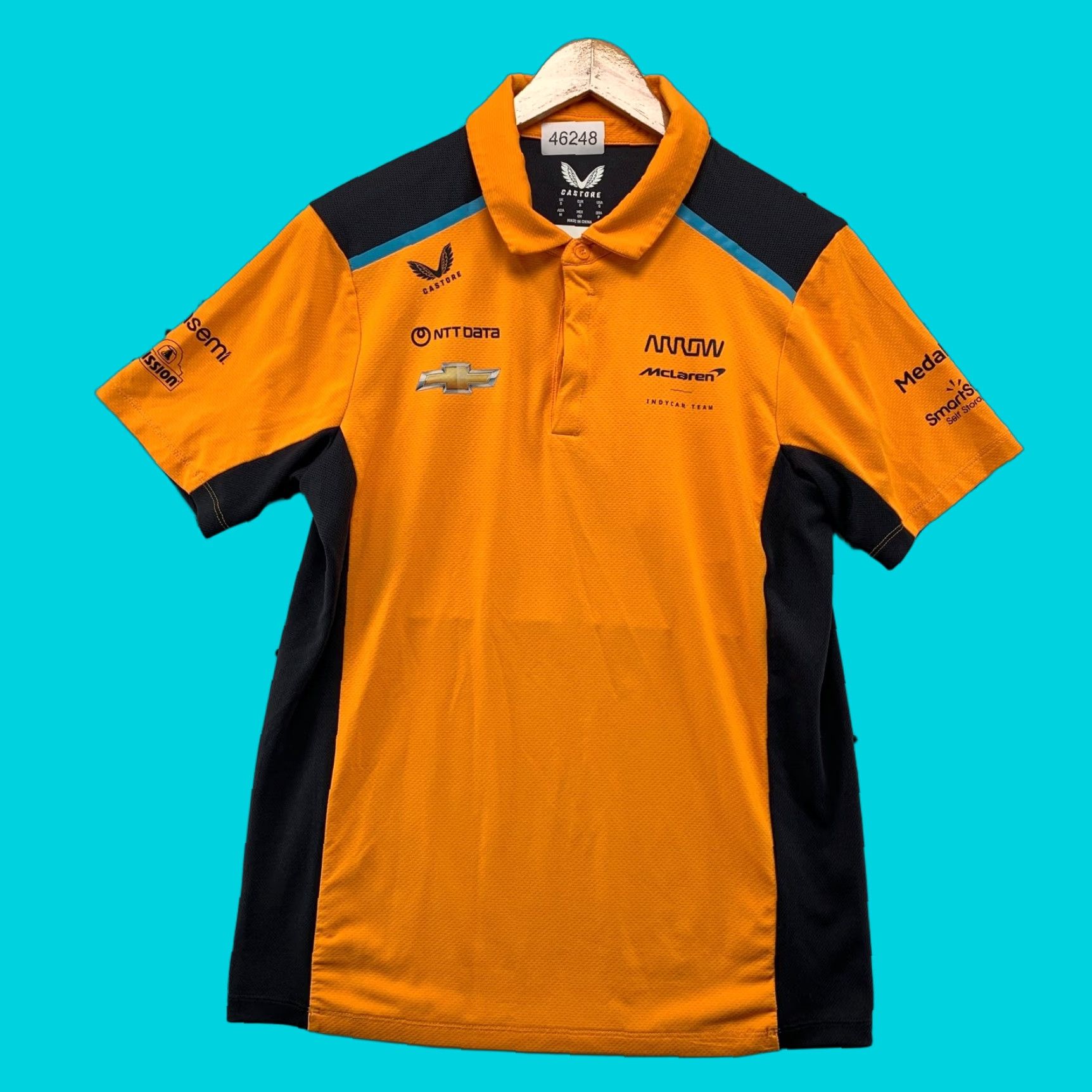 Castore Castore Polo Shirt Mens Small Orange Indycar AJ Foyt Malukas McLaren Size US S / EU 44-46 / 1 - 1 Thumbnail
