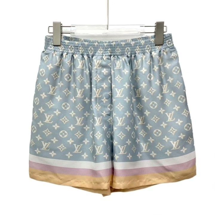 Louis Vuitton Louis Vuitton 2023 Light Blue Monogram Silk Shorts Size 36" / US 14 / IT 50 - 1 Thumbnail