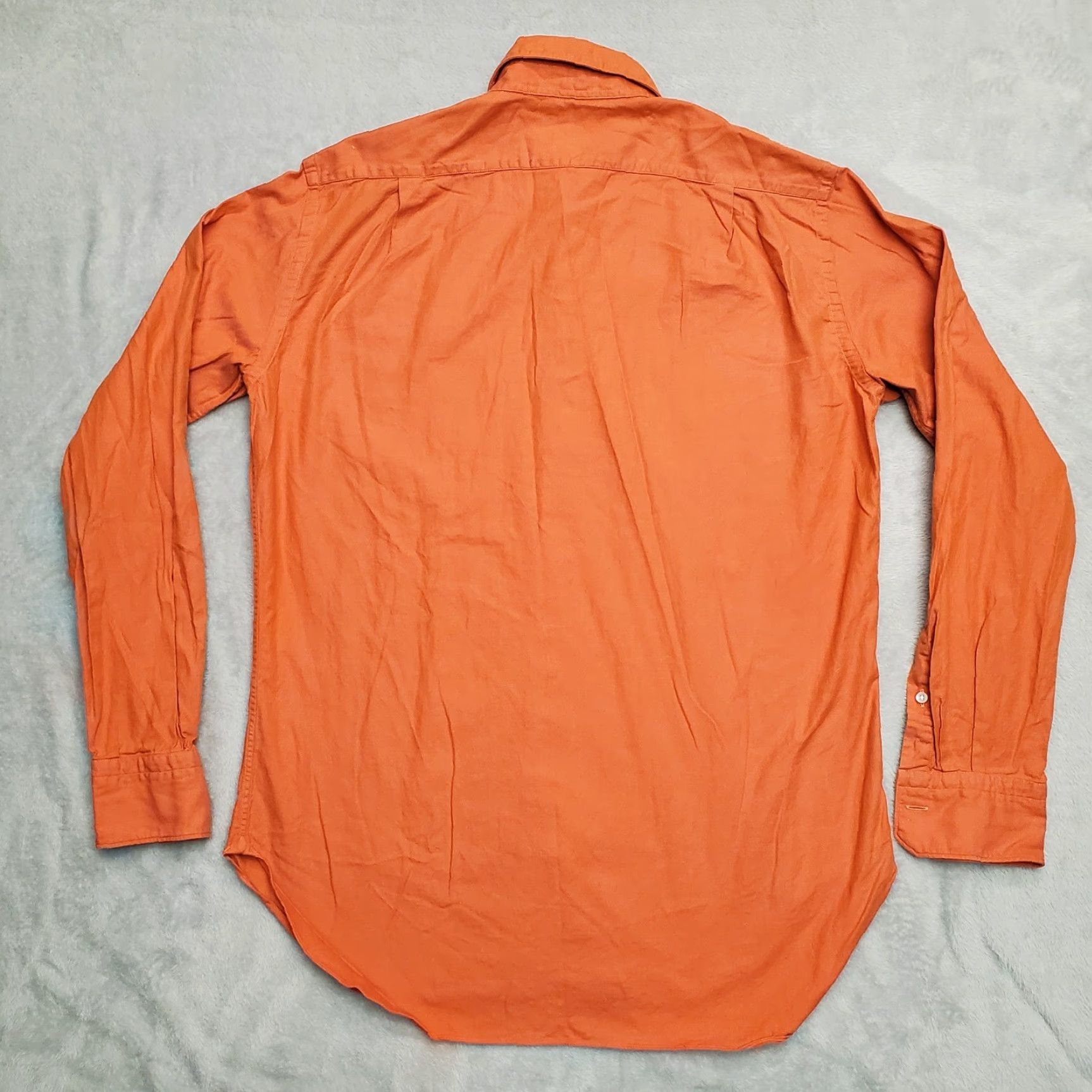 Vintage Mastai Shirt Mens 40 Orange Long Sleeve Button 100% Cotton Dress Casual Size US L / EU 52-54 / 3 - 7 Thumbnail