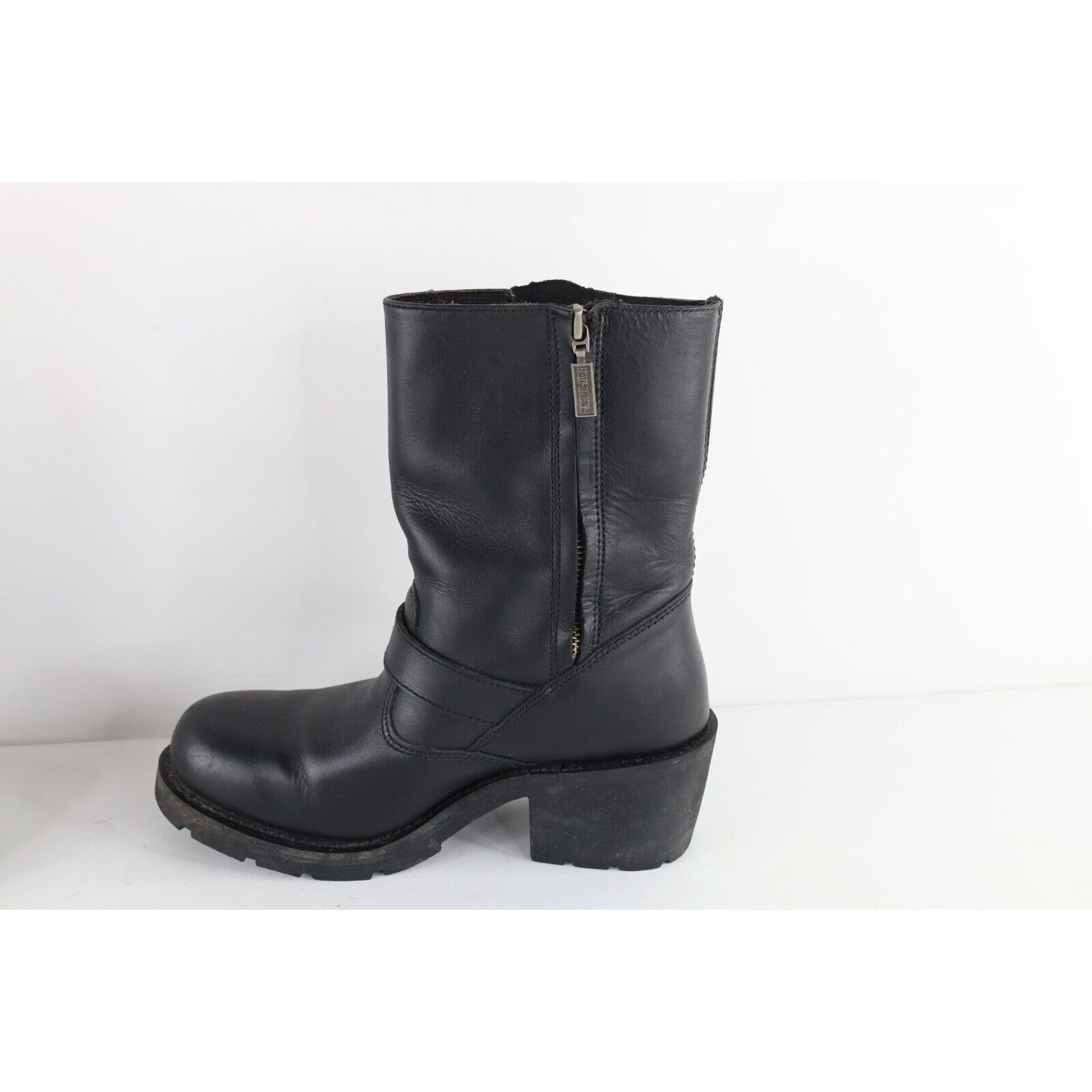 Harley Davidson × Vintage Vintage 90s Harley Davidson Leather Buckle Heeled Boots Size US 8 / IT 38 - 8 Thumbnail