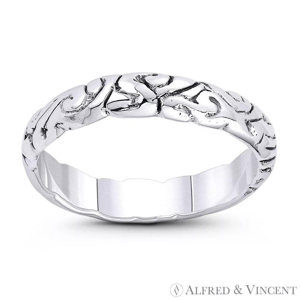 Other 3.5mm Abstract Swirl Engraved Design Right Hand Ring Size ONE SIZE - 1 Preview