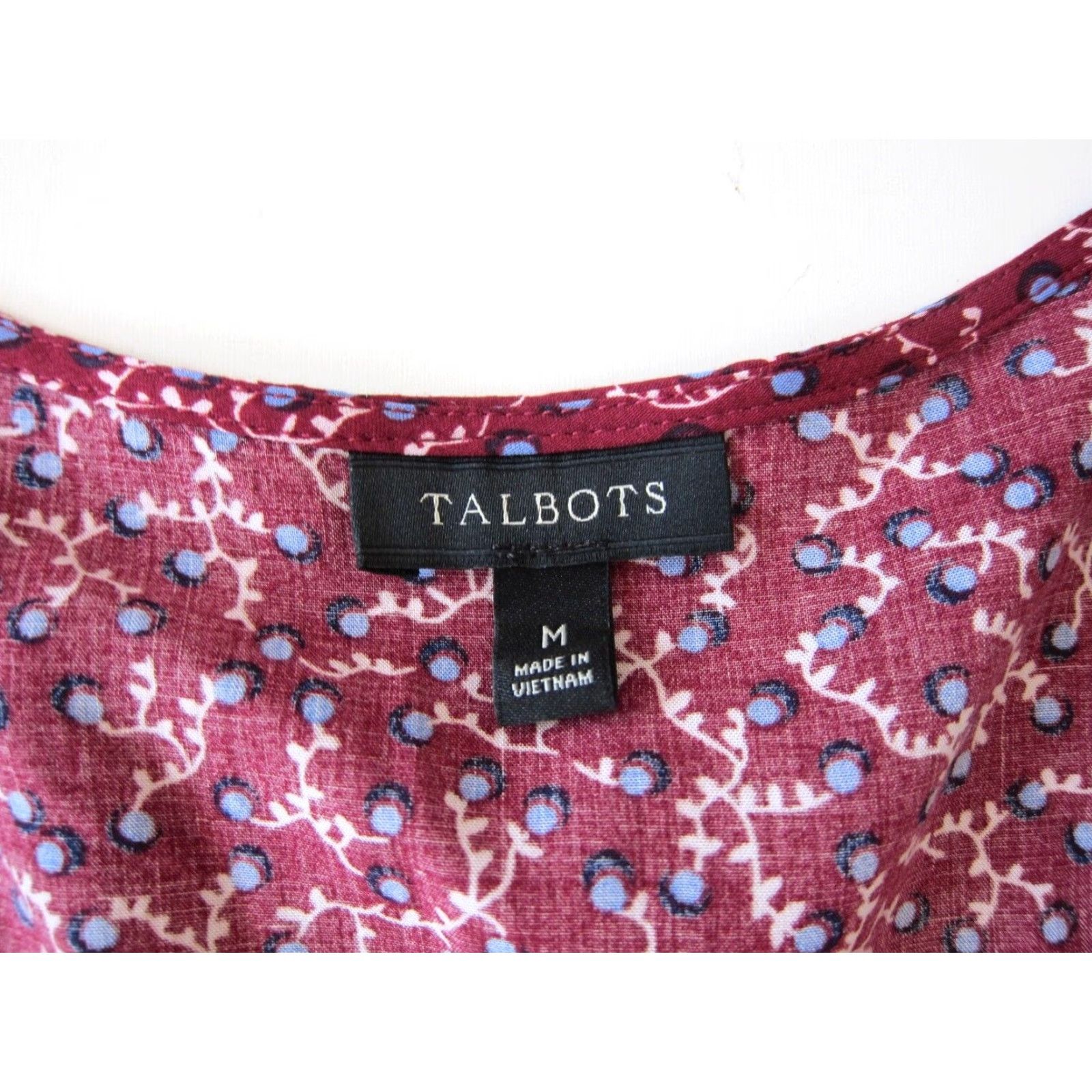 Talbots Talbot's Blouse Floral Long Sleeve V-Neck Wrap Rayon Talbot's White Red Blue Floral Blouse Medium Womens Size L / US 10 / IT 46 - 4 Thumbnail