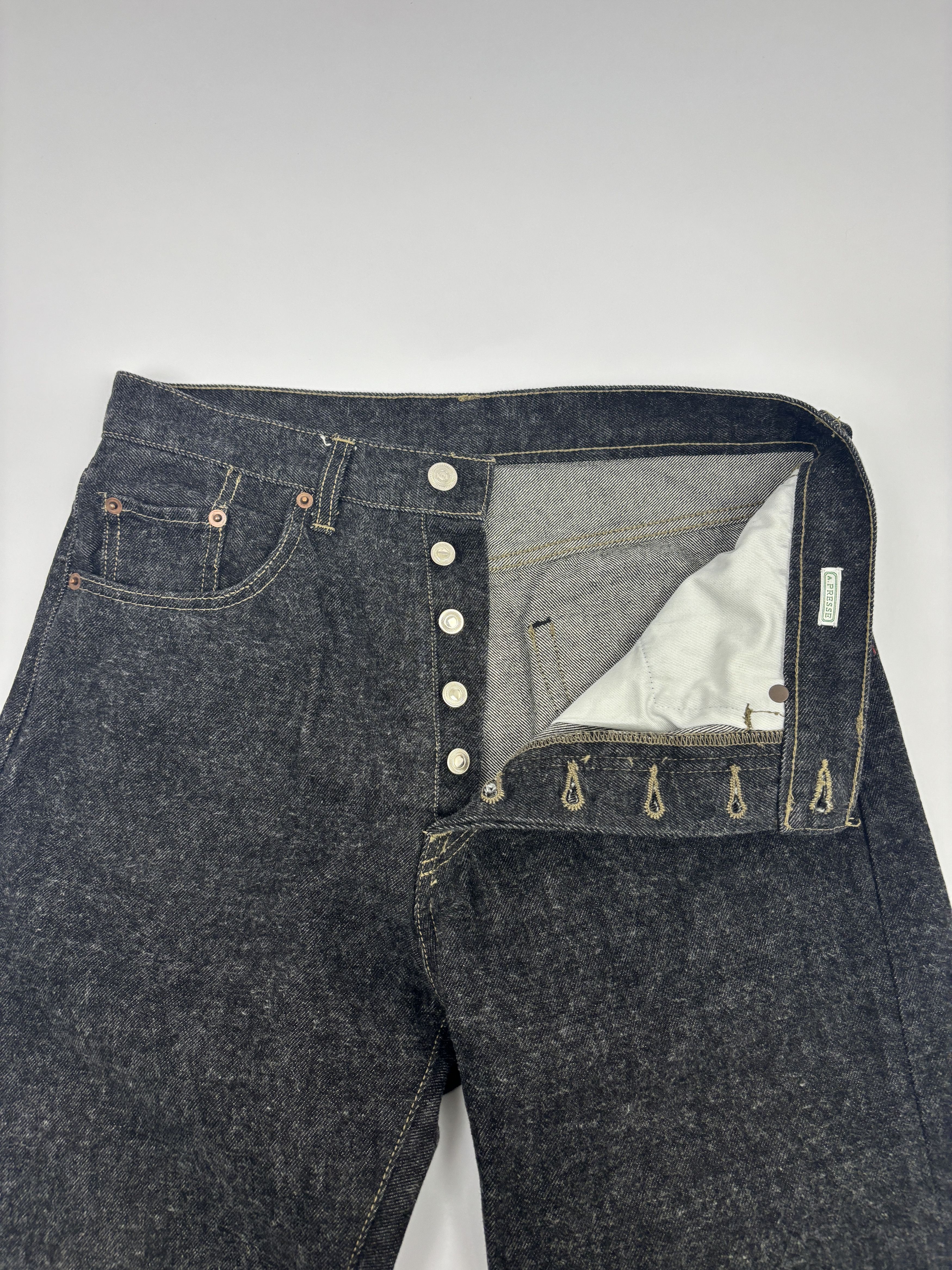 A.PRESSE A.PRESSE Black Washed Denim Jeans Size US 32 / EU 48 - 5 Thumbnail