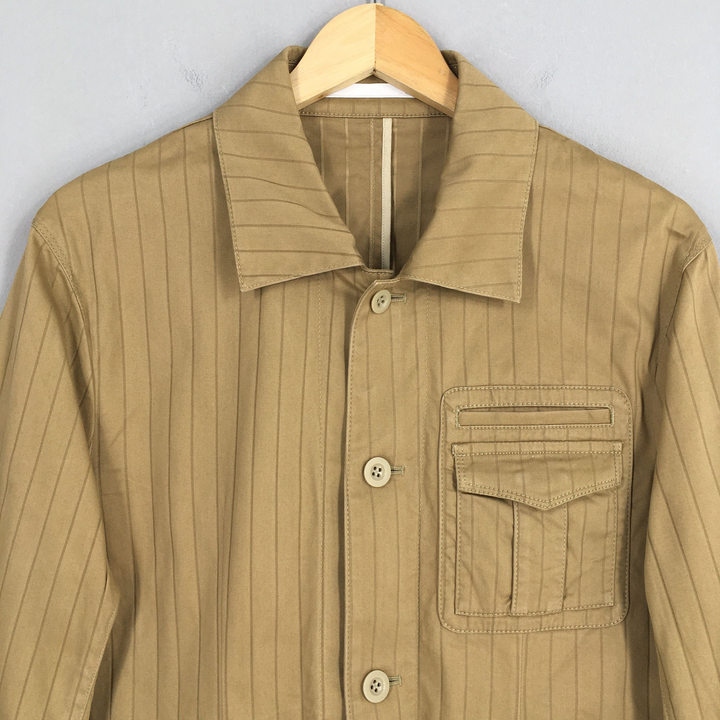 Vintage Vintage 90's Striped Brown Labor Denim Casual Jacket Small Size US S / EU 44-46 / 1 - 2 Thumbnail
