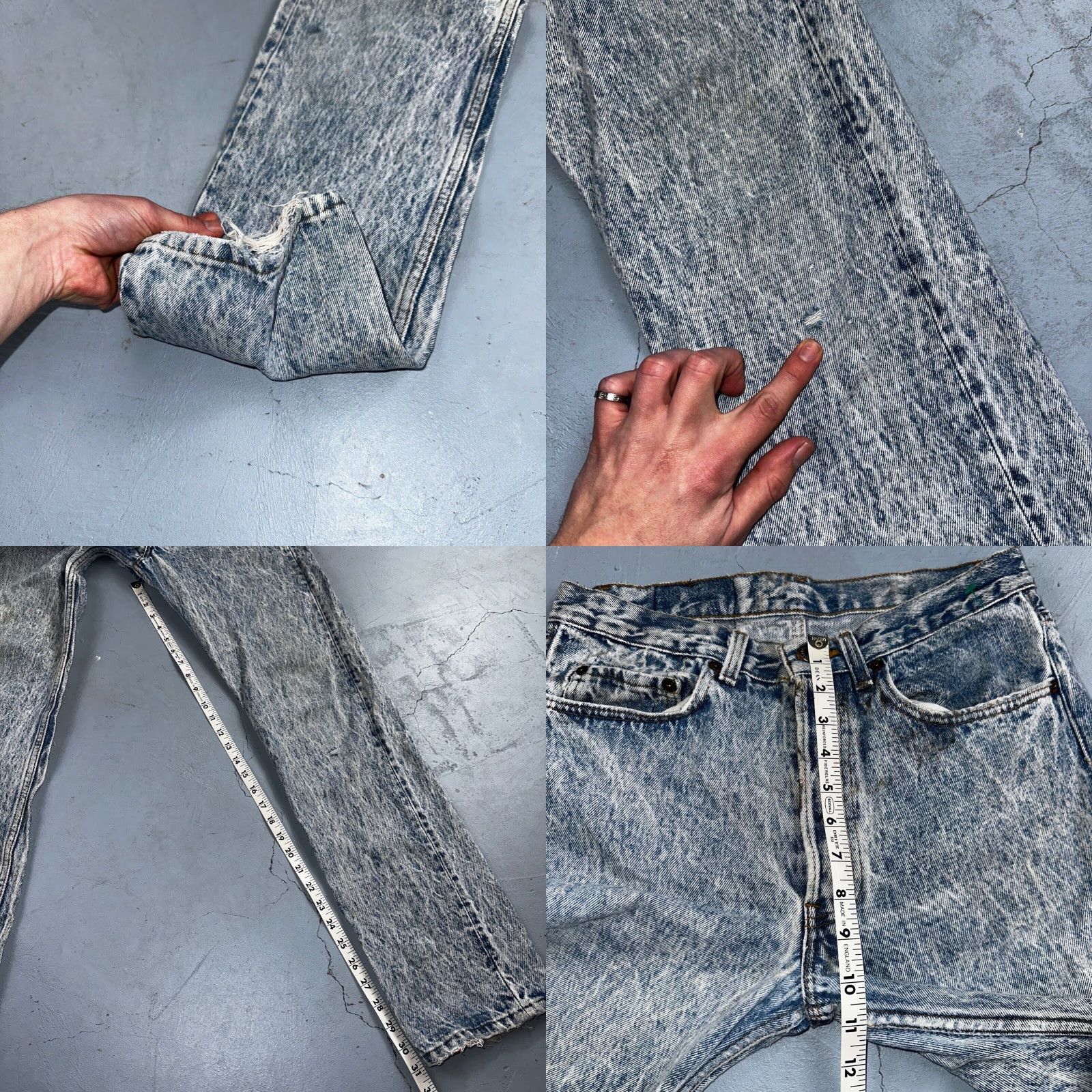 Levi's VINTAGE Levis 501 Jeans Straight Leg 80s USA XX Blue Acid Wash 31x32 Act 30x31 Size US 31 - 9 Thumbnail