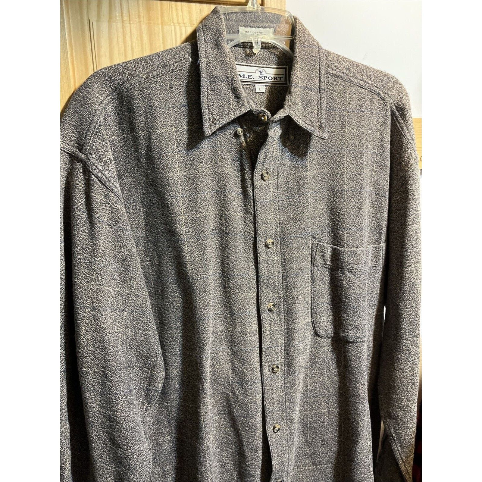 M.E. Sport M. E. Sport Vintage Men’s Shirt L Brown LS Chamois Flannel Size US L / EU 52-54 / 3 - 2 Thumbnail