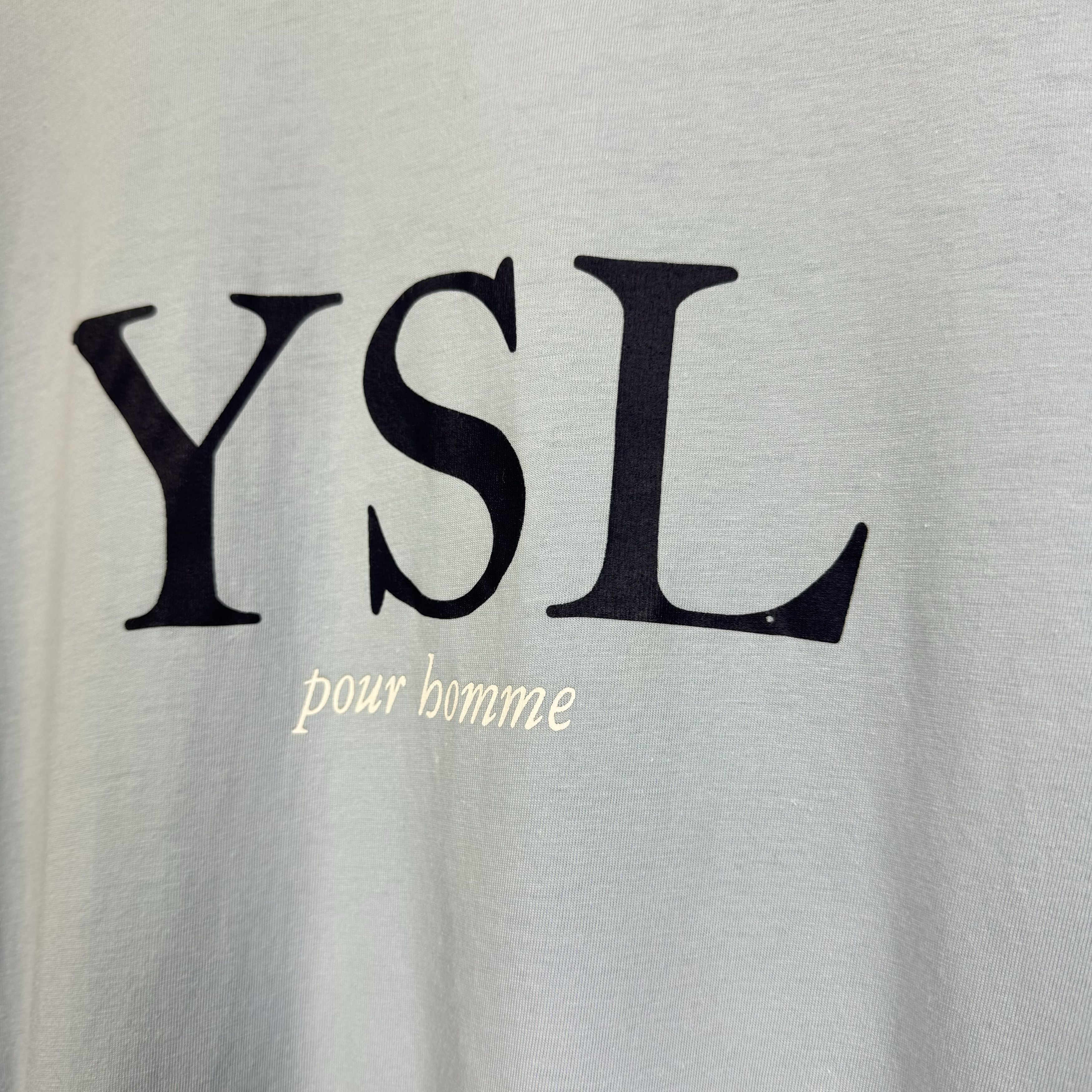 Vintage × Yves Saint Laurent YVES SAINT LAURENT YSL SPELLOUT BIG LOGO BLUE T-SHIRT ~M Size US M / EU 48-50 / 2 - 3 Thumbnail