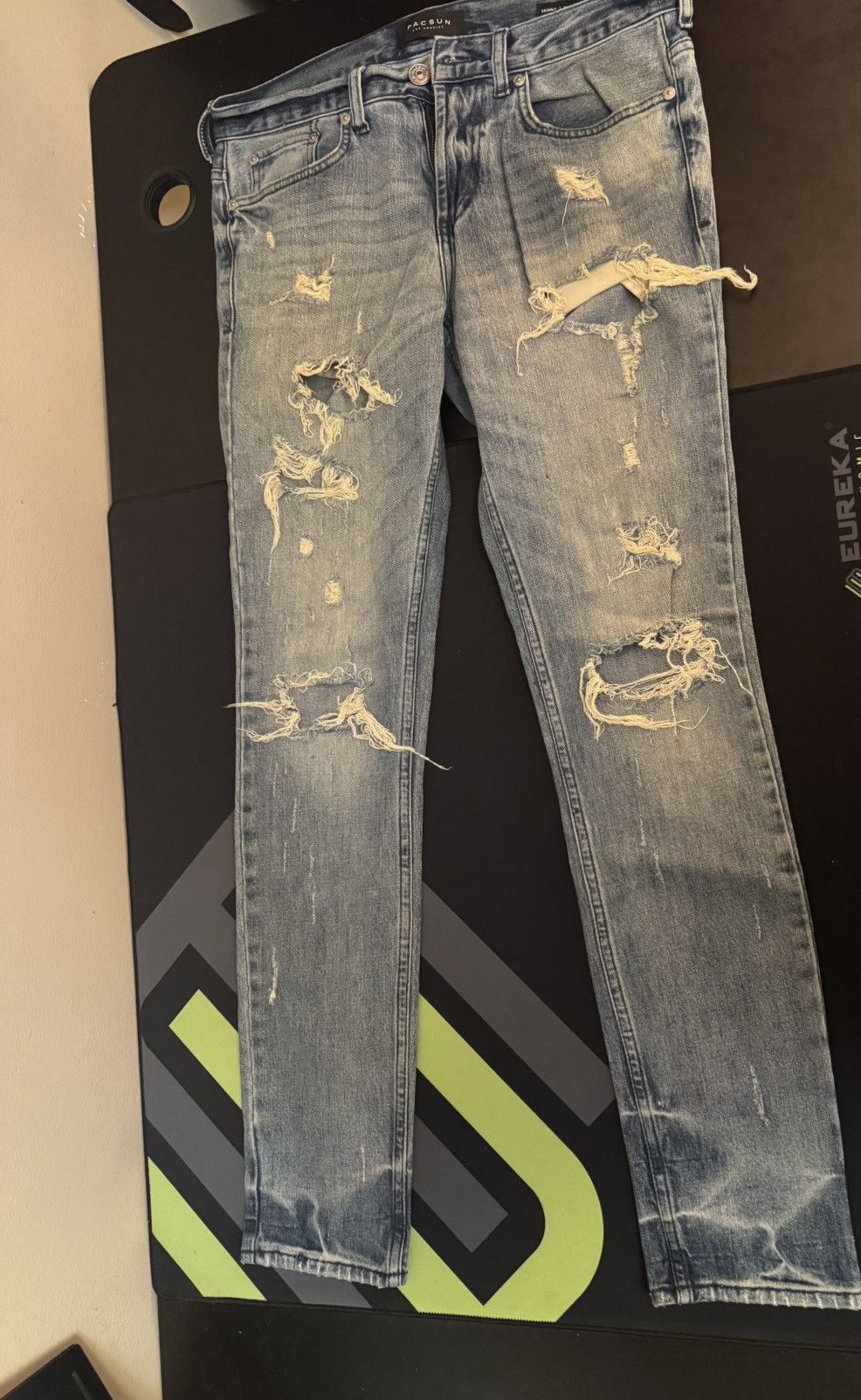 Vintage Men Blue Ripped Skinny Jeans Size US 30 / EU 46 - 2 Thumbnail