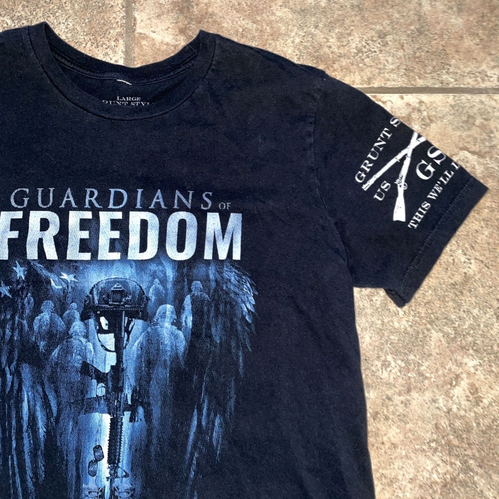 Vintage Grunt Style graphic tee this well defend 100% cotton Mens Size L Black T-Shirt Size US L / EU 52-54 / 3 - 2 Thumbnail