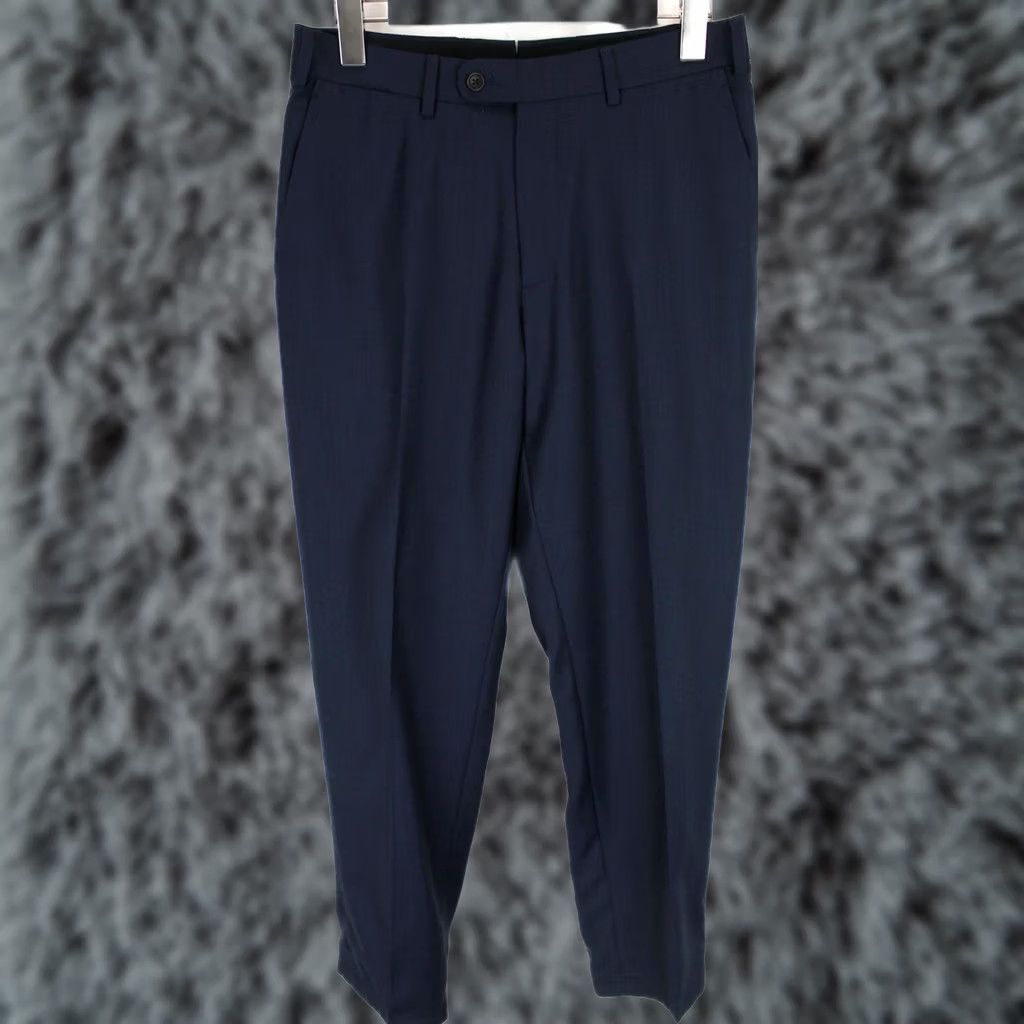 Suitsupply Suitsupply Brescia Trousers Men UK 36S / W30 Wool Pleated Patterned Dark Blue Trousers Mens Blue Patterned Wool Dress Pants UK 36S W30 Size US 36 / EU 52 - 1 Thumbnail