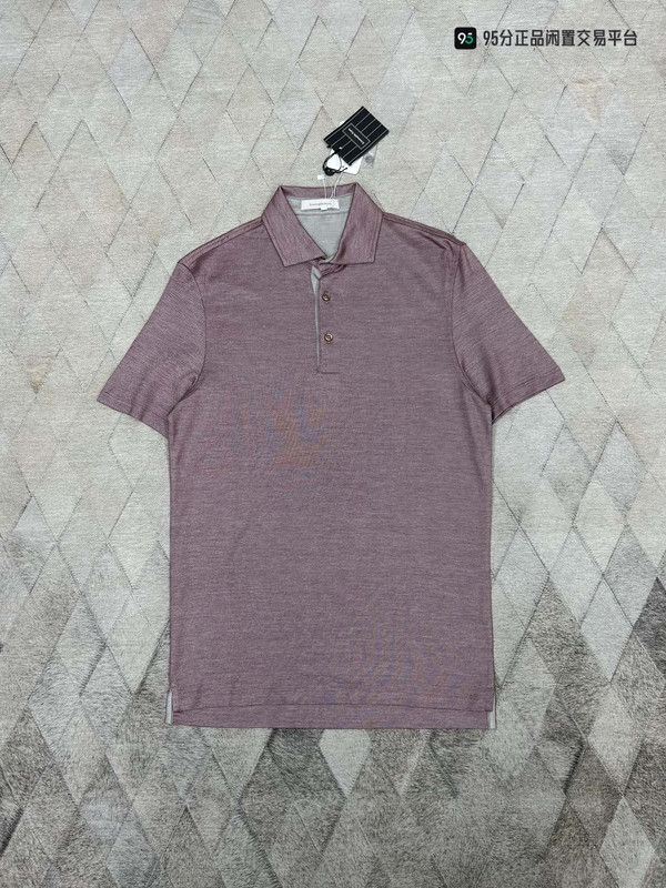 Ermenegildo Zegna Zegna Men's Purple Silk-Cotton Polo Shirt Size US S / EU 44-46 / 1 - 1 Thumbnail