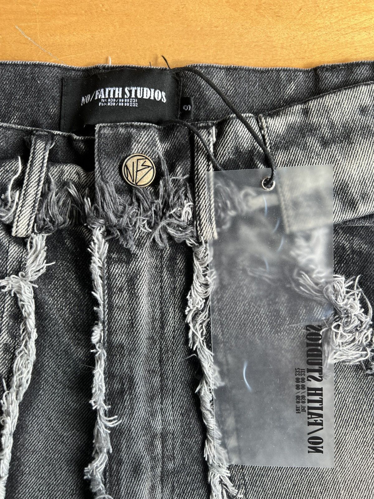 No Faith Studios No Faith Studios Distressed Panel Denim – Grey – Size S Size US 31 - 6 Thumbnail