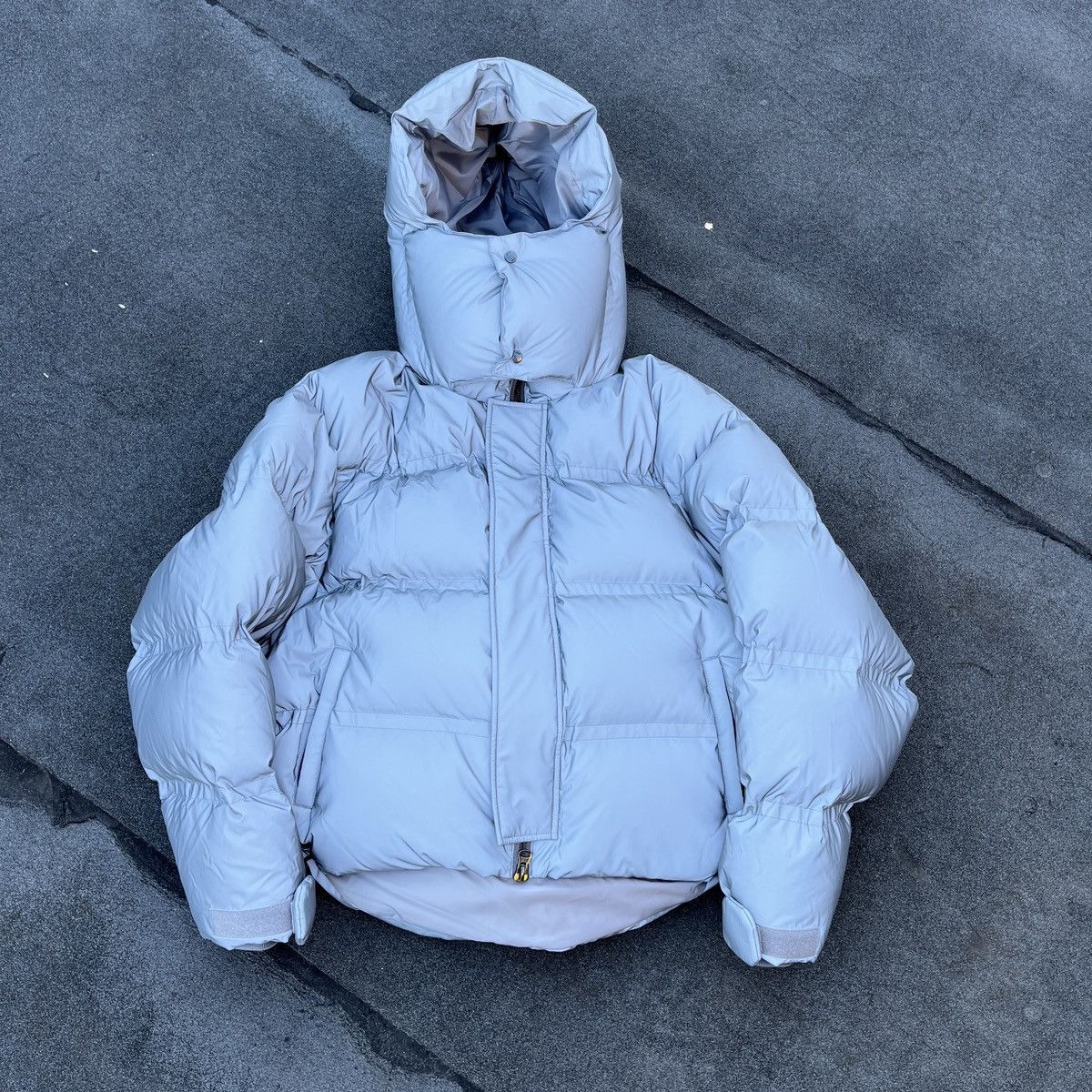 image of Arctic Army Futuristic Reflective Down Puffer Jacket (Unisex), Men's (Size Large)
