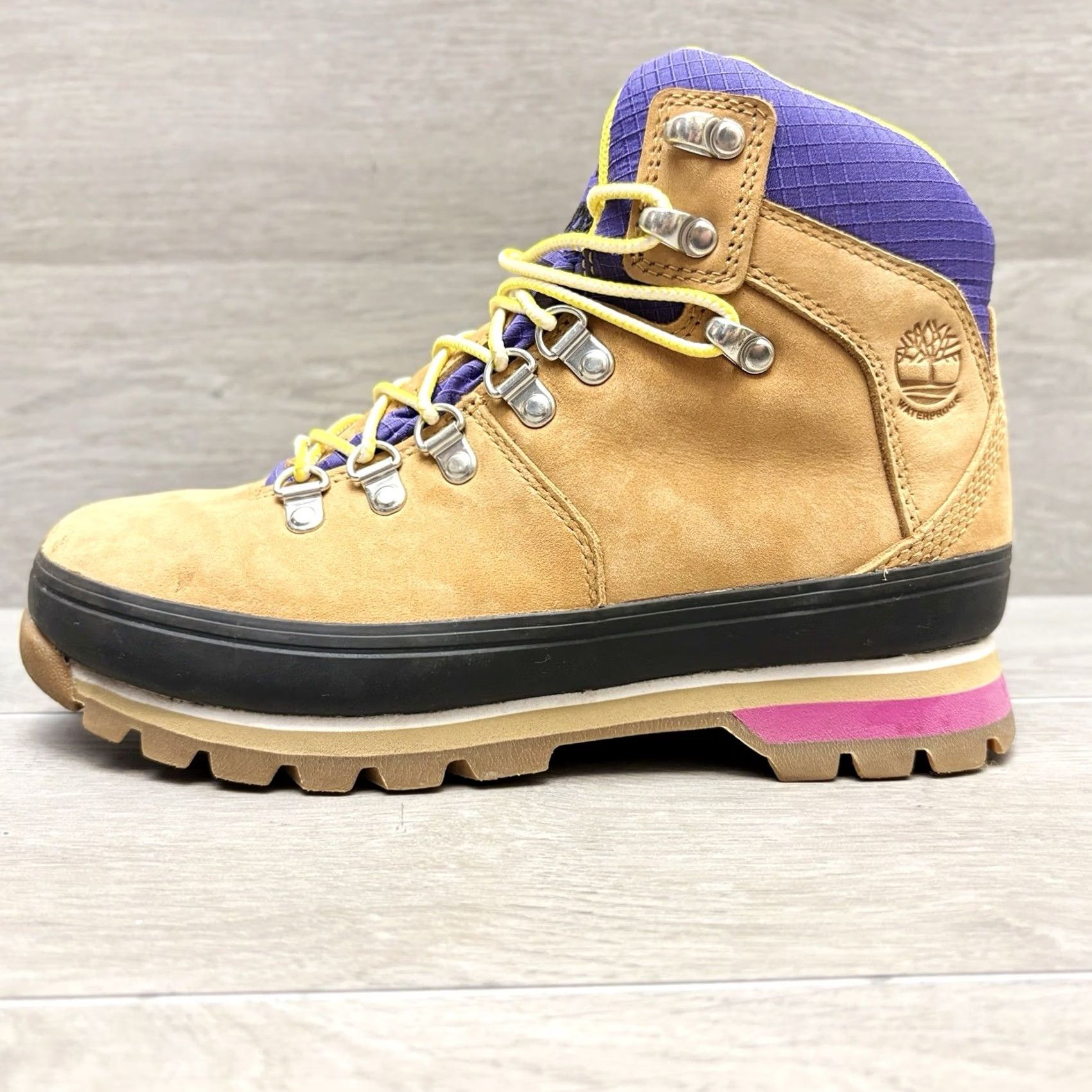 Timberland Timberland Euro Hiker Waterproof Boots Wheat Purple Yellow A2JUF Size 6.5M Size US 7 / IT 37 - 4 Thumbnail