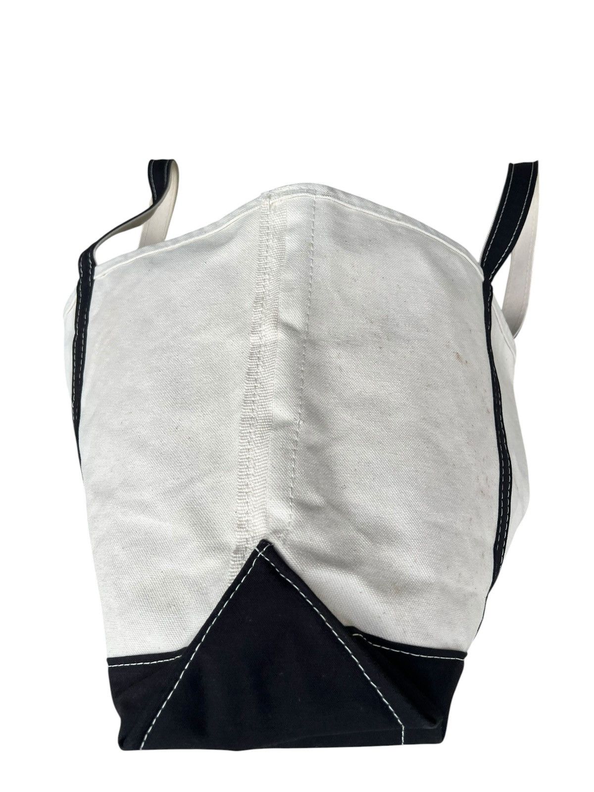L.L. Bean 80s L.L. Bean Cotton Canvas White Black Big Tote Bag Size ONE SIZE - 9 Thumbnail