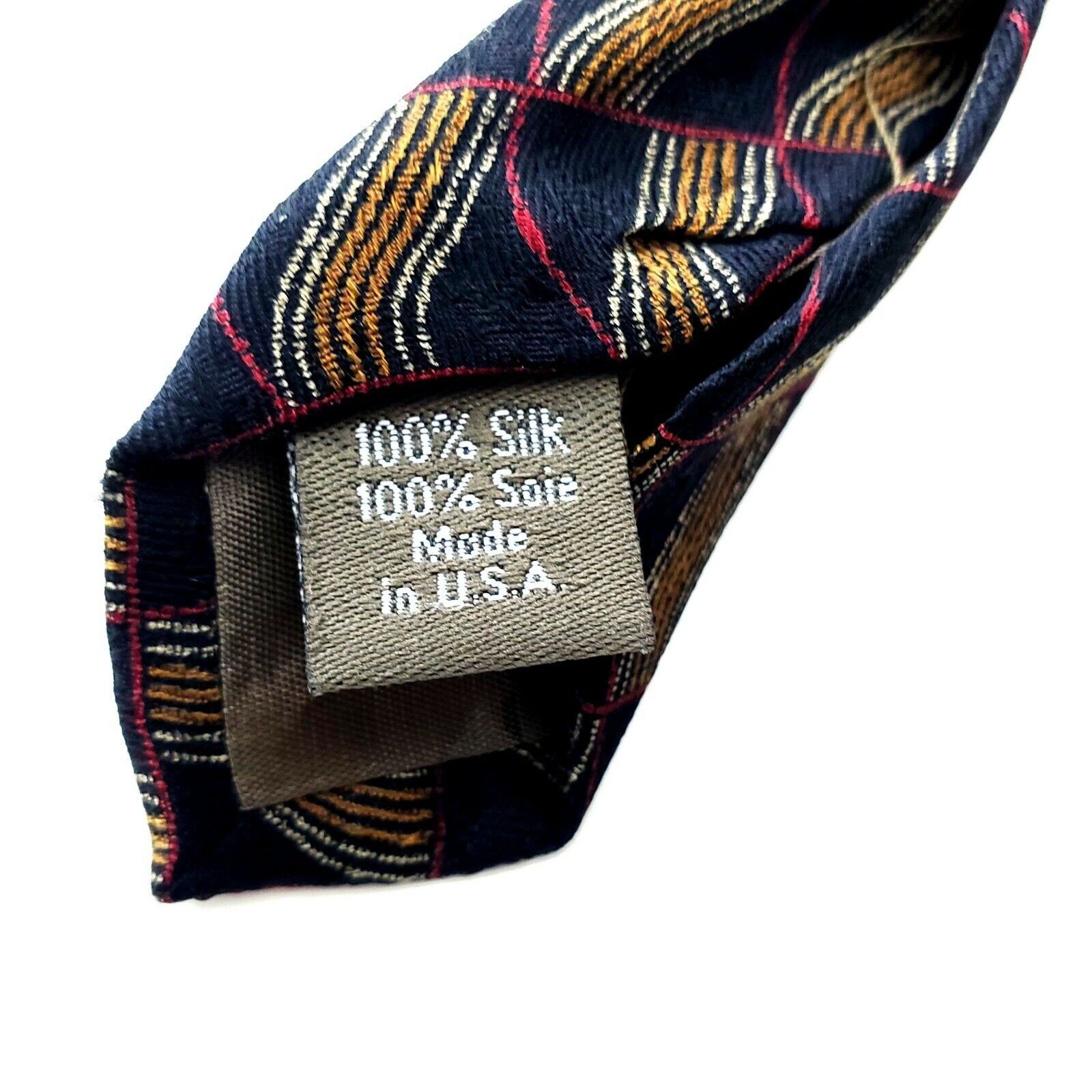 Calvin Klein Calvin Klein Silk Tie Black Geometric Abstract Short Wide Pr Size ONE SIZE - 4 Thumbnail