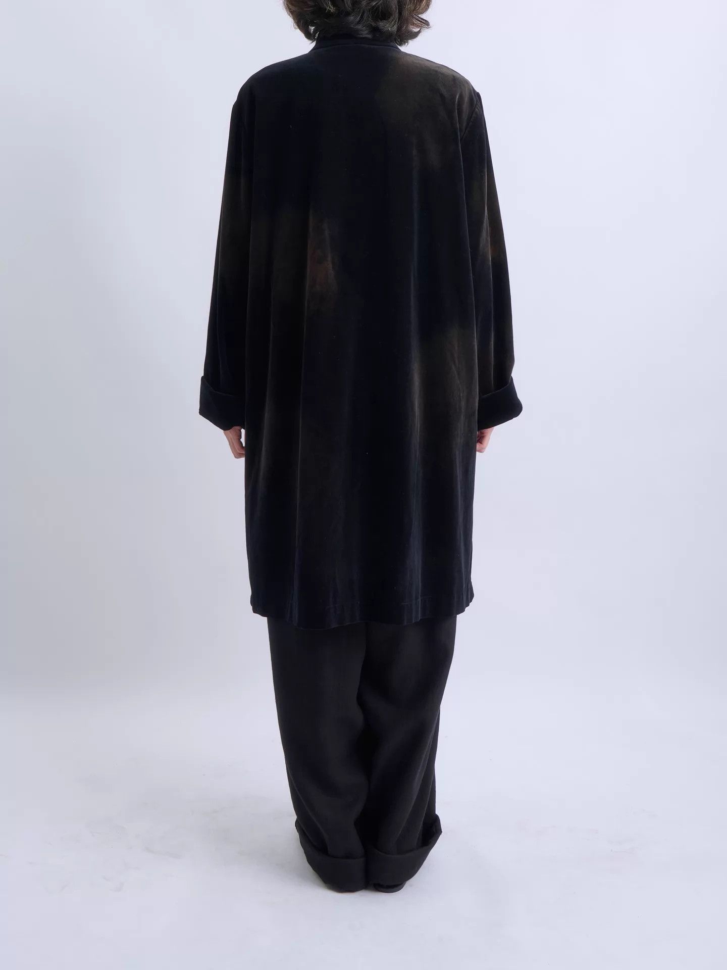 Comme des Garcons CDG Black Velvet Mandarin Collar Jacket Orange Dye Size L / US 10 / IT 46 - 4 Thumbnail