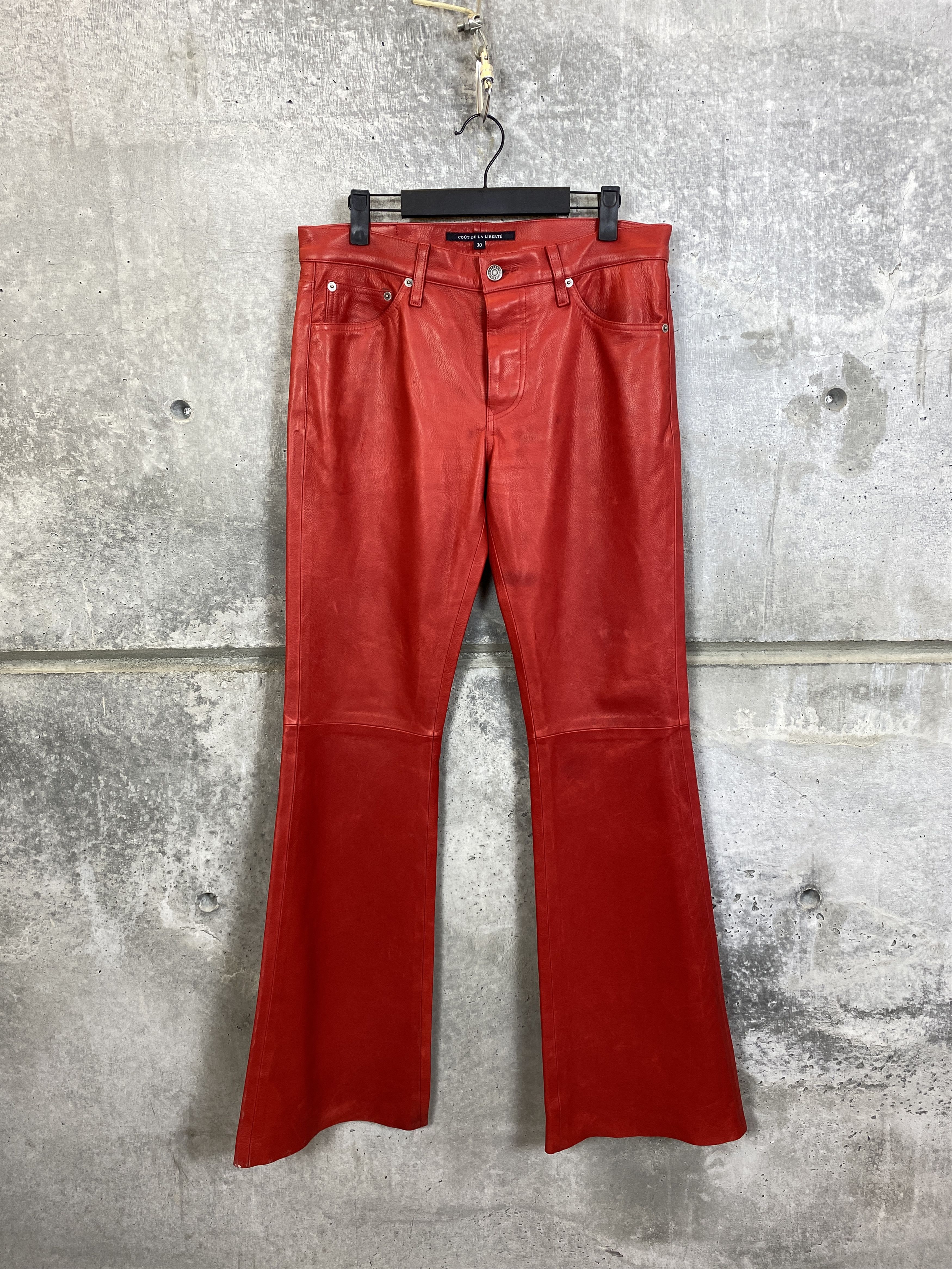 Cout de la Liberte $3,980 COUT DE LA LIBERTÉ JIMMY/BABY G LEATHER FLARE PANTS Size US 30 / EU 46 - 1 Thumbnail
