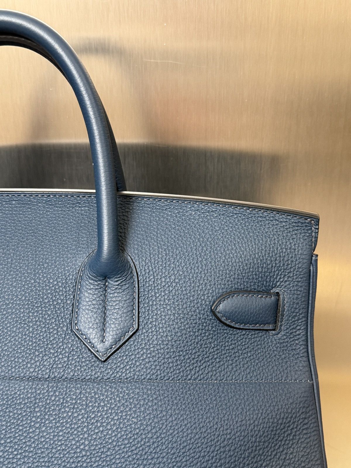 Hermes Hermes HAC 40 Blue Togo Leather Palladium Hardware Size ONE SIZE - 8 Thumbnail
