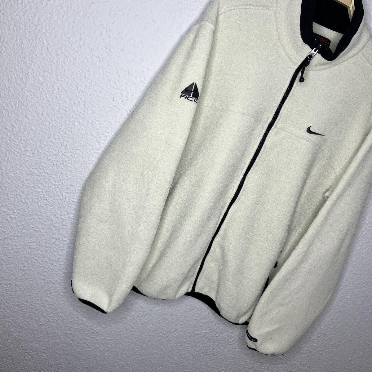 Nike × Nike ACG × Vintage Vintage Nike ACG Fleece Jacket Sweatshirt Ninja Beige Cream Size US L / EU 52-54 / 3 - 2 Thumbnail