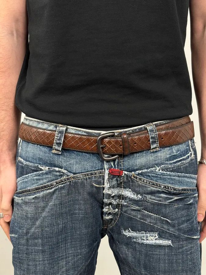 Bottega Veneta Bottega Veneta Brown Woven Leather Belt Size ONE SIZE - 1 Thumbnail