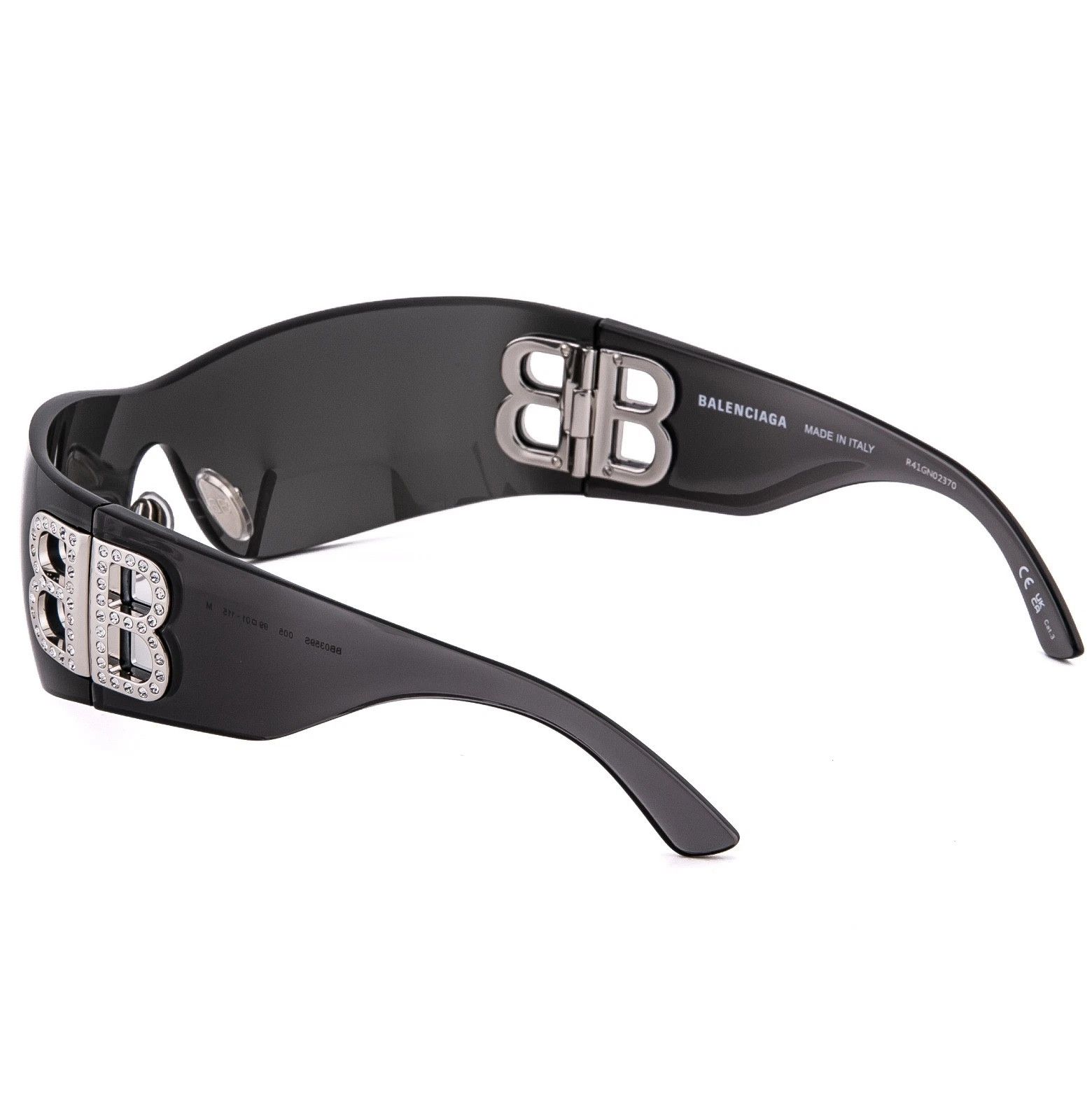 Balenciaga BALENCIAGA BB0359S 0359 BOSSY MASK Wrap Black Sunglasses 005 Size ONE SIZE - 2 Thumbnail