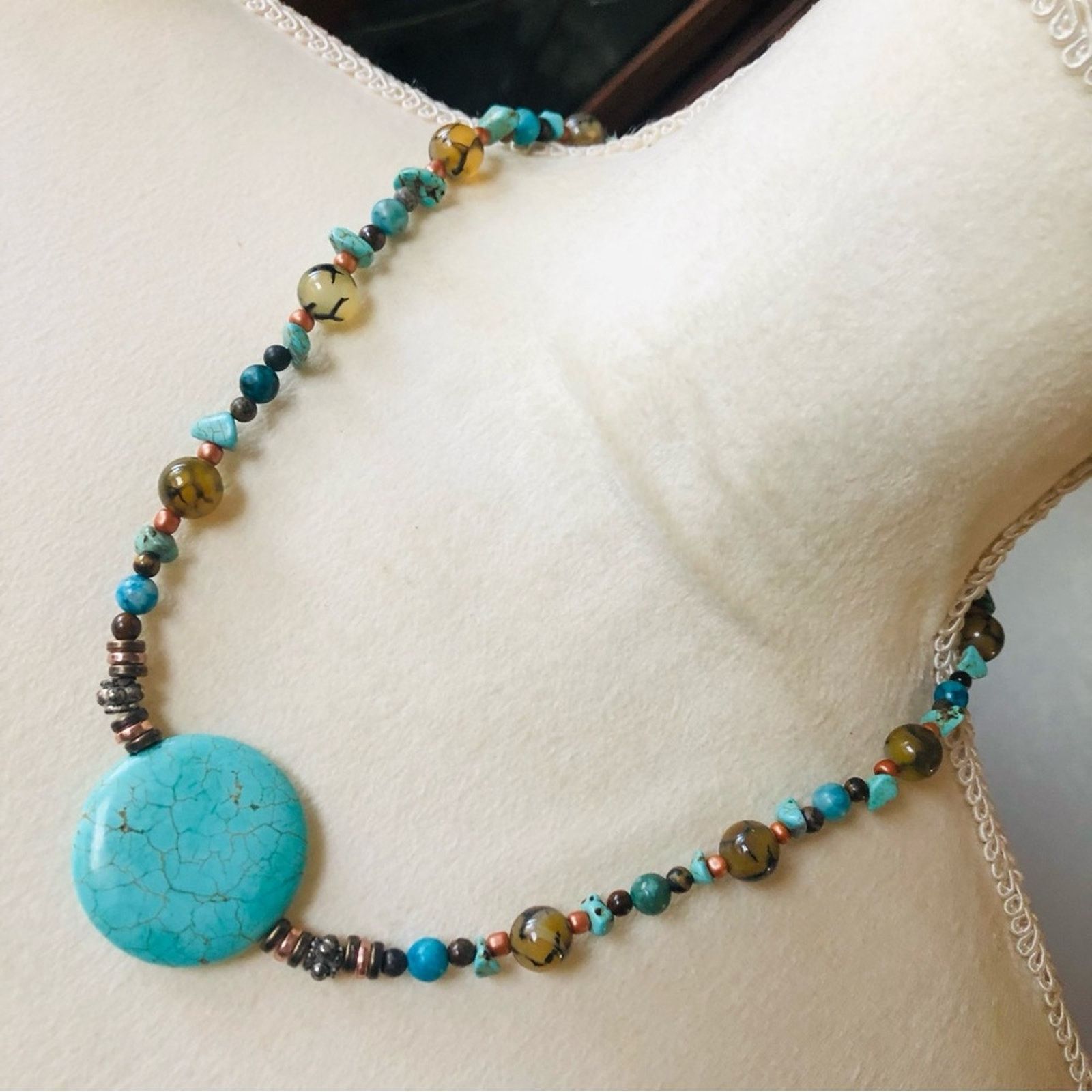 Handmade Handcrafted southwest style genuine stone necklace Size ONE SIZE - 1 Thumbnail