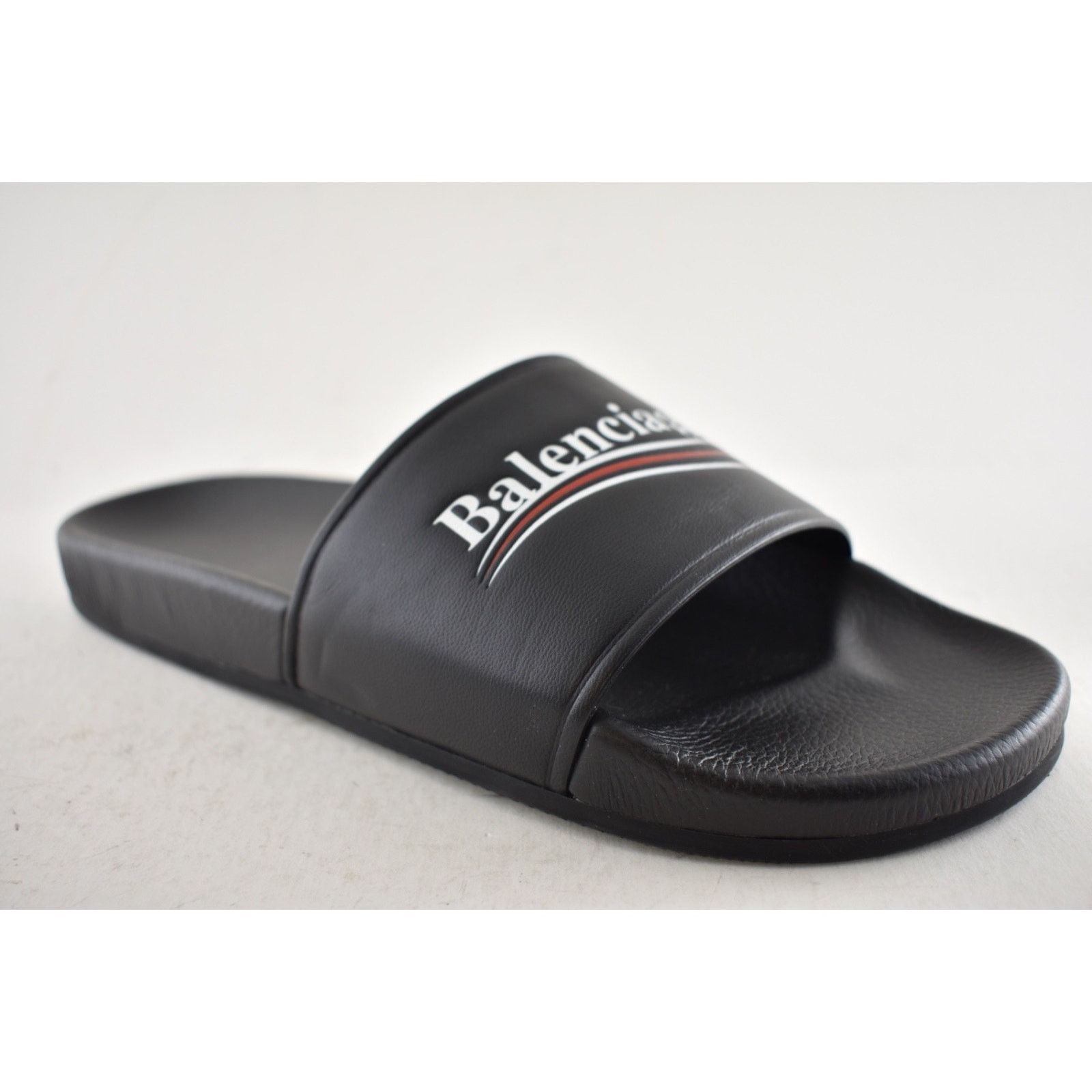Balenciaga Balenciaga Leather Campaign Logo Slide Pool Sandal 44 11 Size US 11 / EU 44 - 5 Thumbnail