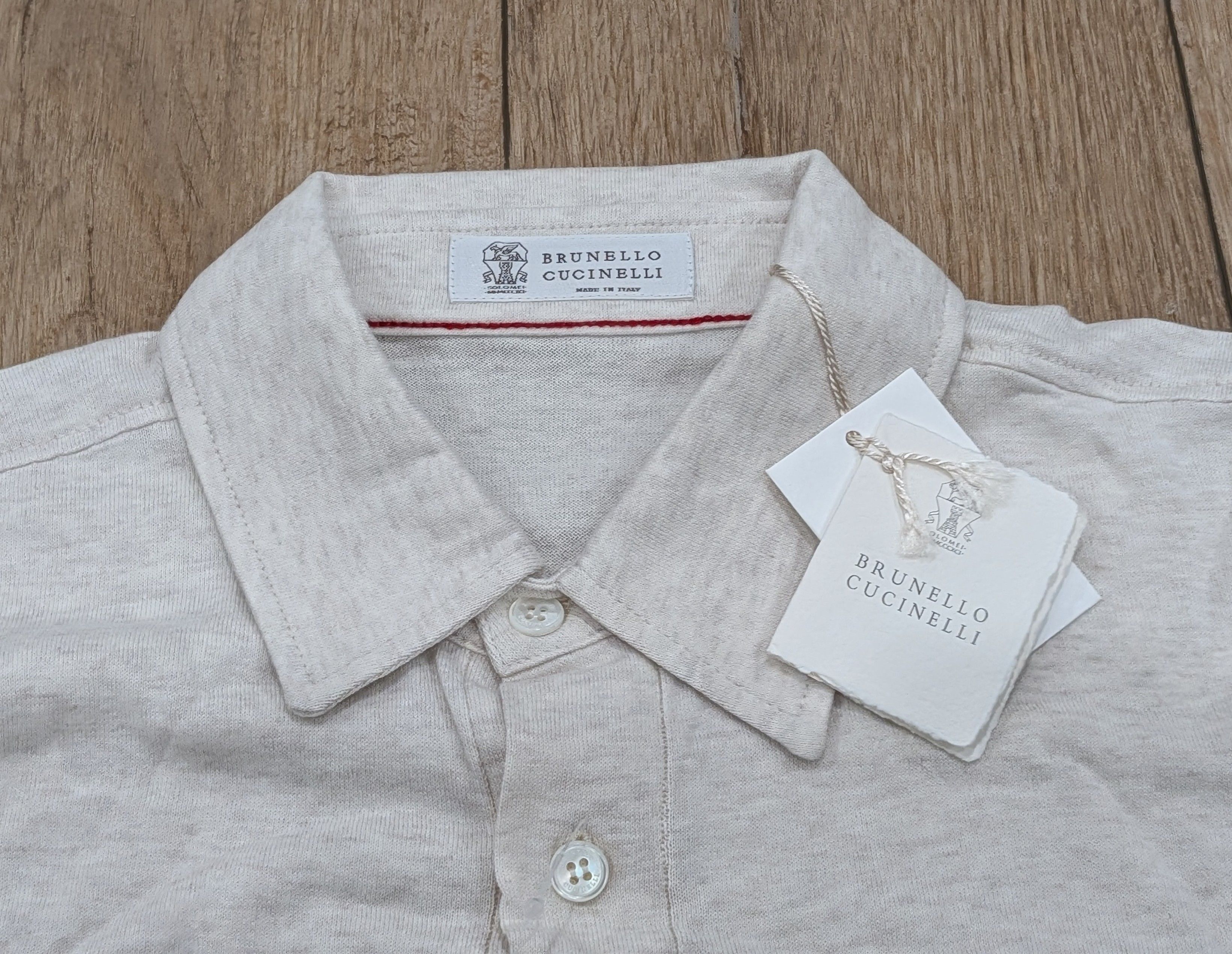 Brunello Cucinelli Brunello Cucinelli Cotton LS Button Up Shirt Oatmeal 50 Size US M / EU 48-50 / 2 - 2 Thumbnail