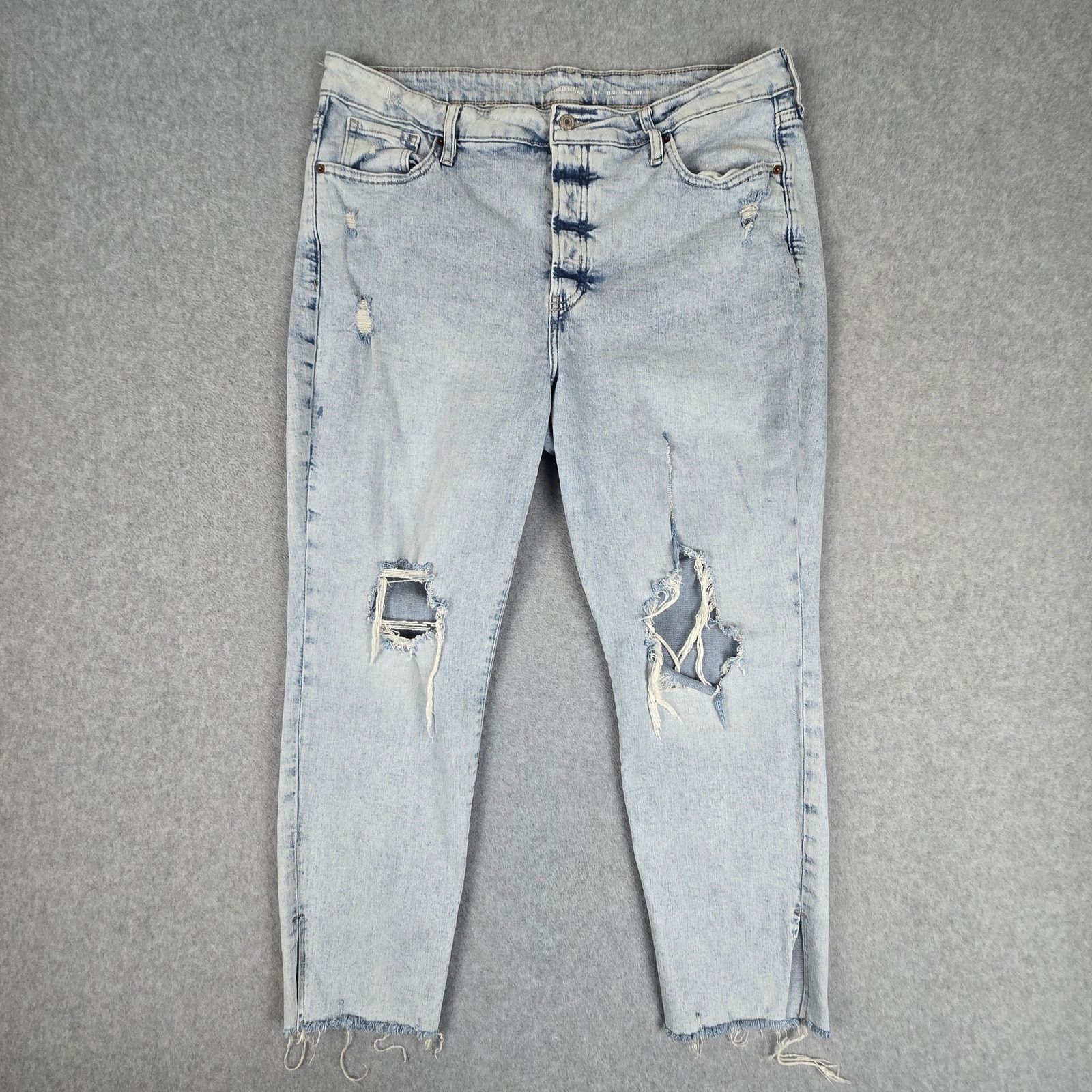 Old Navy Old Navy 18 OG Straight Button Fly Distressed Jeans Raw Hem Size 40" / US 18 - 1 Thumbnail