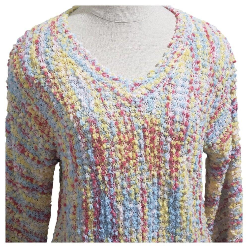 Designer CT1906 Ethyl Pastel Color V-neck Sweater M Size M / US 6-8 / IT 42-44 - 2 Thumbnail
