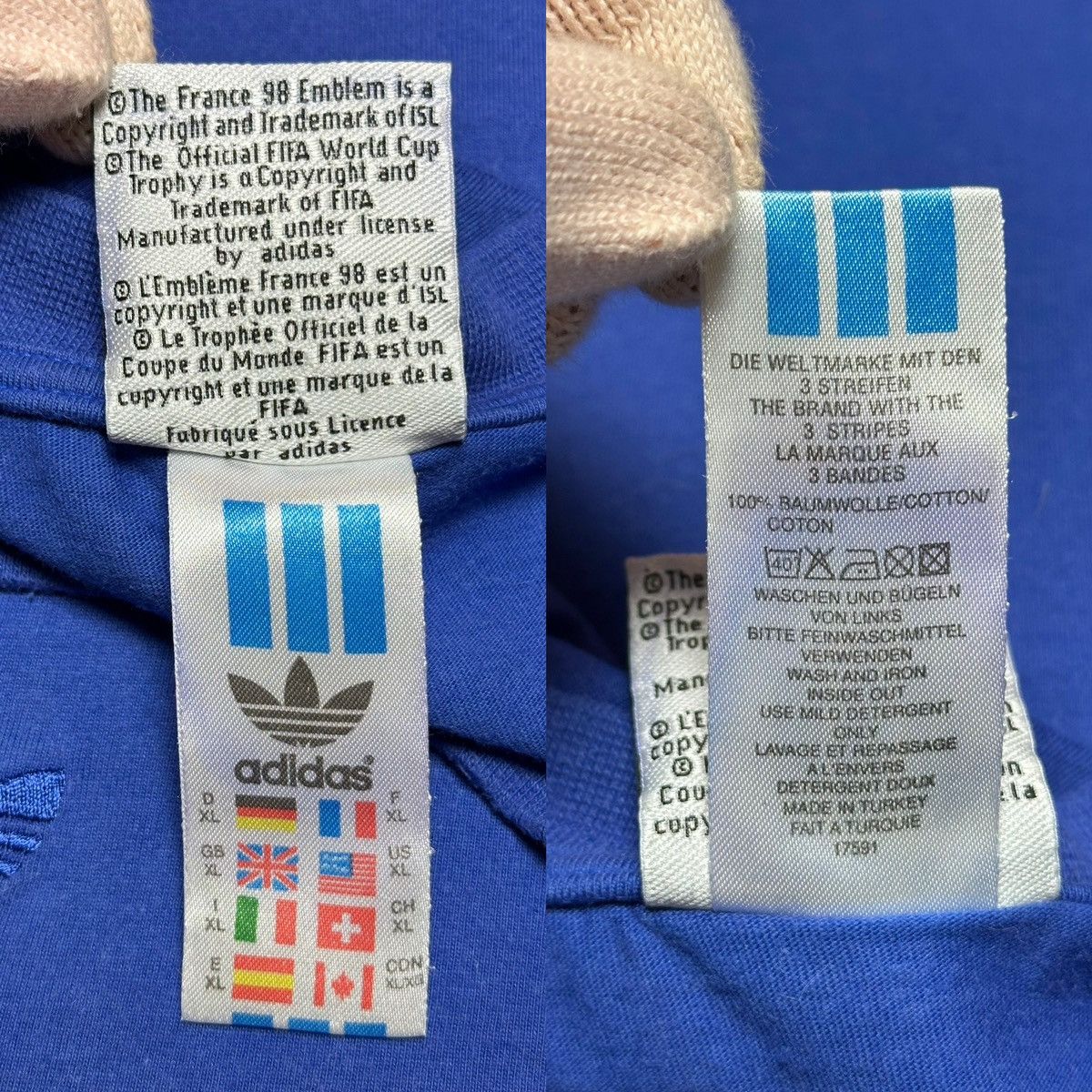 Adidas Vintage 90s Adidas Football World Cup France 98 Italy Shirt Size US L / EU 52-54 / 3 - 12 Thumbnail