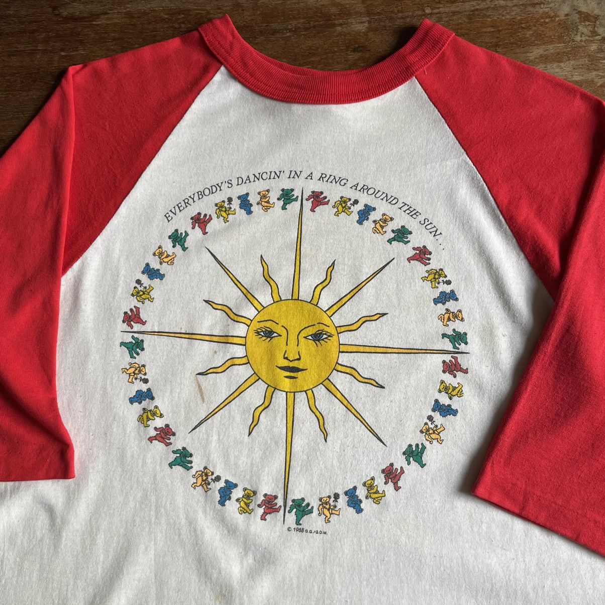 Band Tees × Grateful Dead × Vintage ☆ Vintage 1988 “Grateful Dea/d” Raglan 🌞 Size US L / EU 52-54 / 3 - 2 Thumbnail