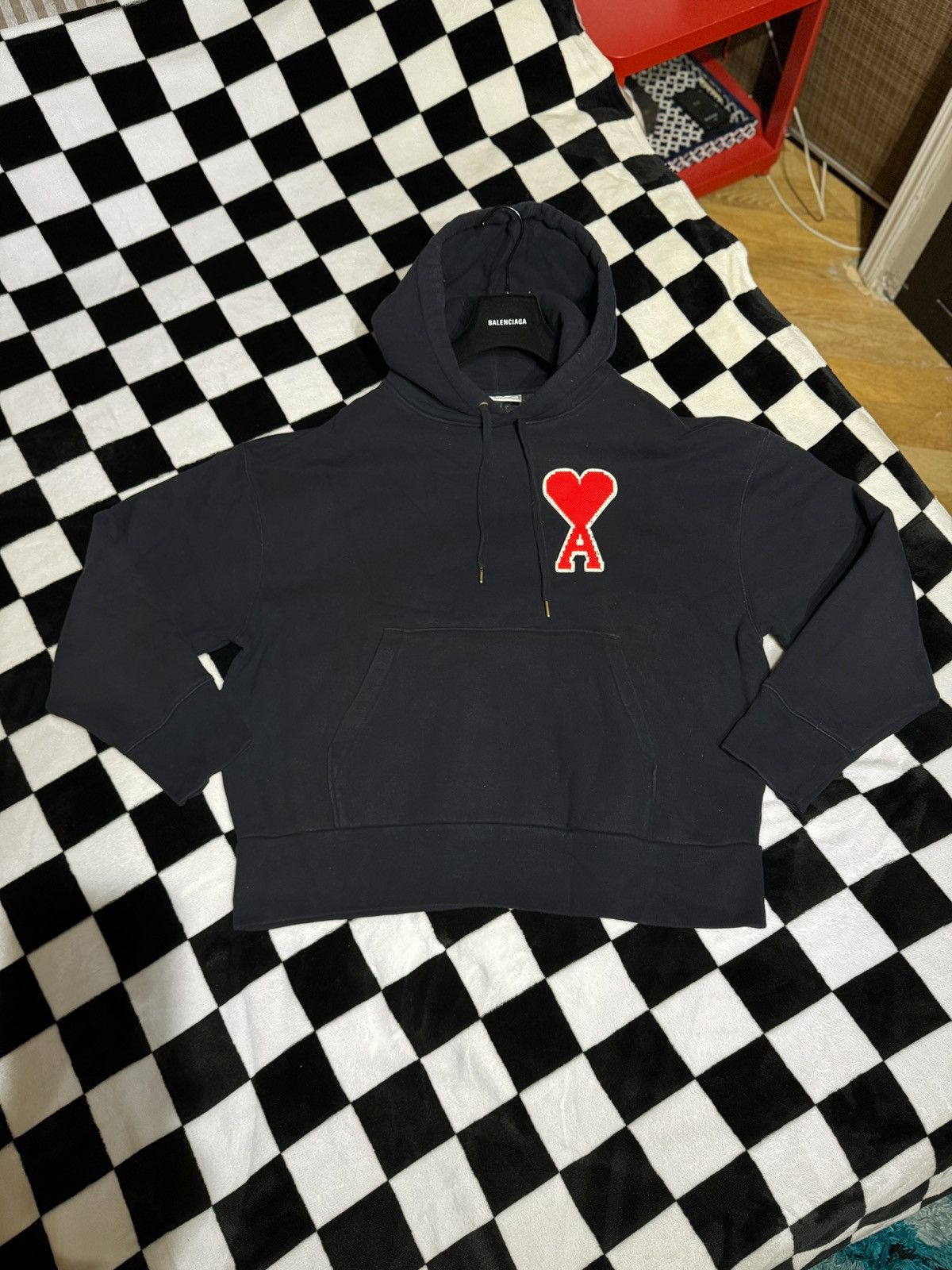 AMI RARE $372 GIANT HEART AMI PARIS HOODIE SWEATER BLUE Size US XXL / EU 58 / 5 - 1 Thumbnail