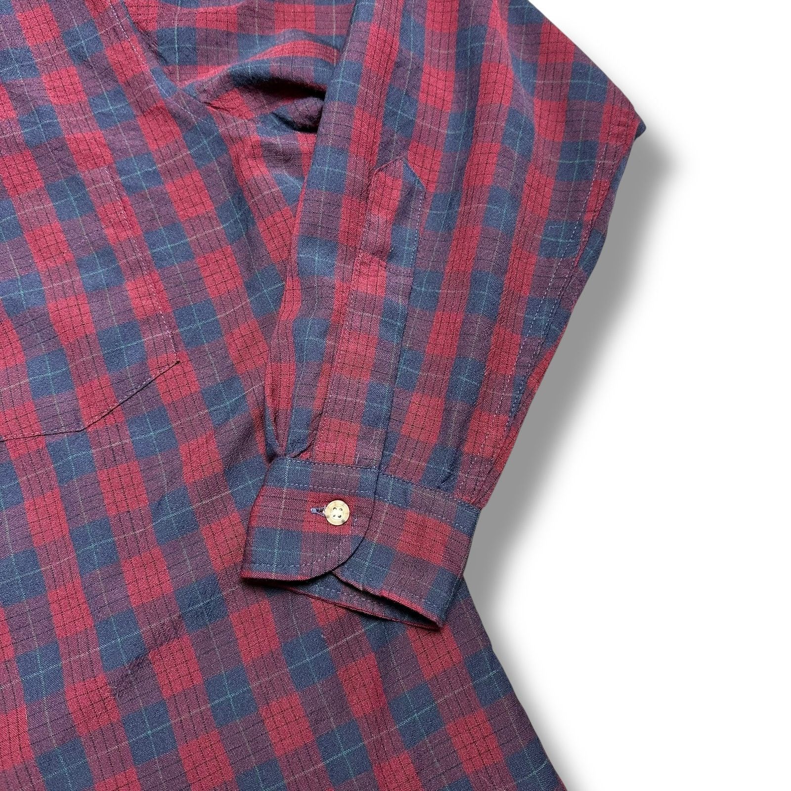 Pendleton × Vintage Vintage Sir Pendleton Red Navy Blue Plaid Wool Flannel Shirt Size US L / EU 52-54 / 3 - 5 Thumbnail