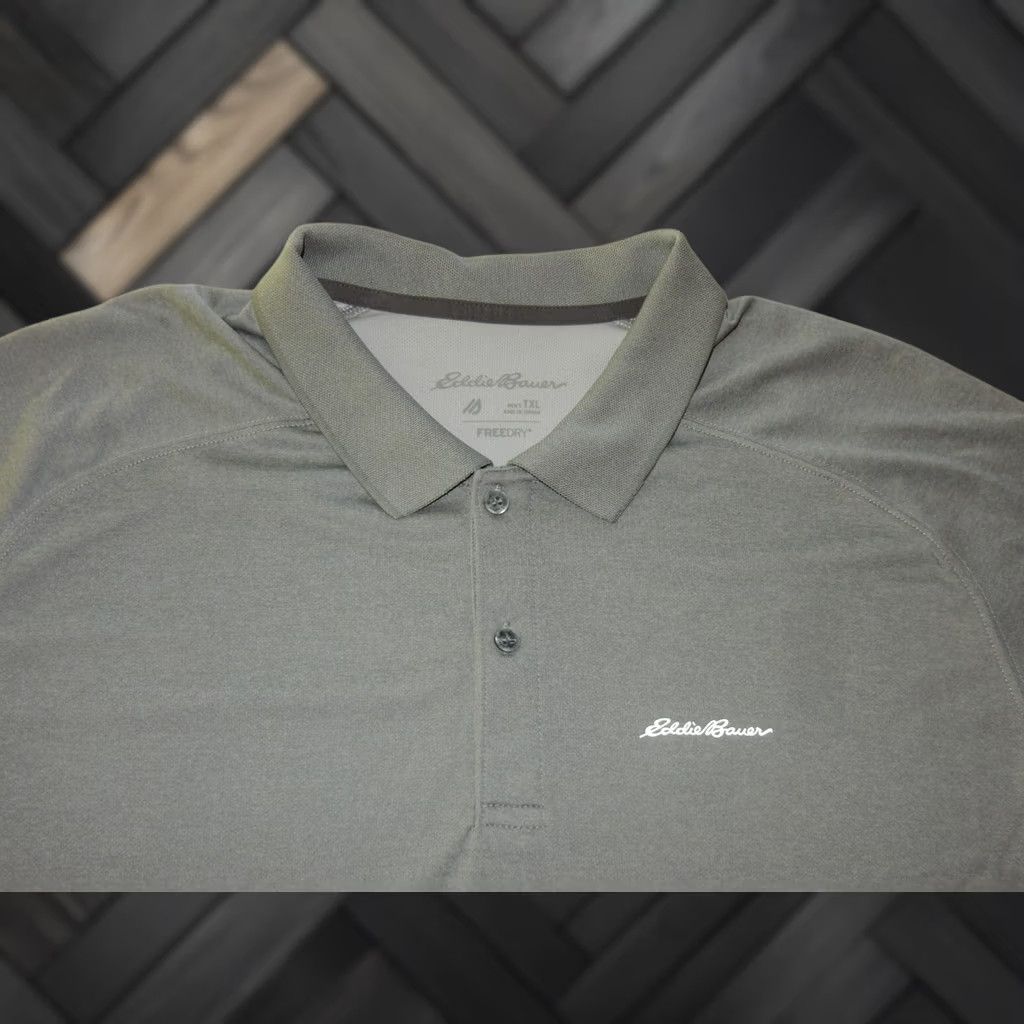 Eddie Bauer Eddie Bauer Polo Shirt Men XLT FreeDry Short Sleeve Gray Solid Big & Tall Shirt Size US XL / EU 56 / 4 - 1 Thumbnail
