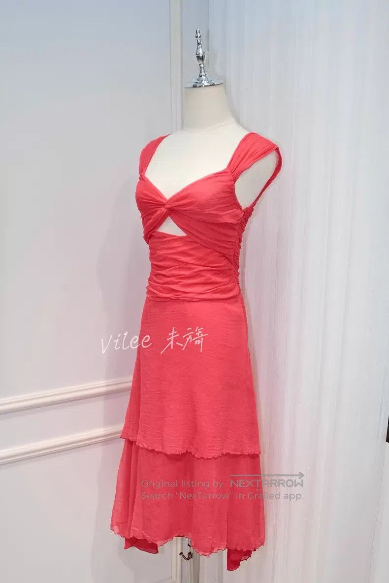 Valentino Valentino Silk kink cascading dress Size S / US 4 / IT 40 - 4 Thumbnail