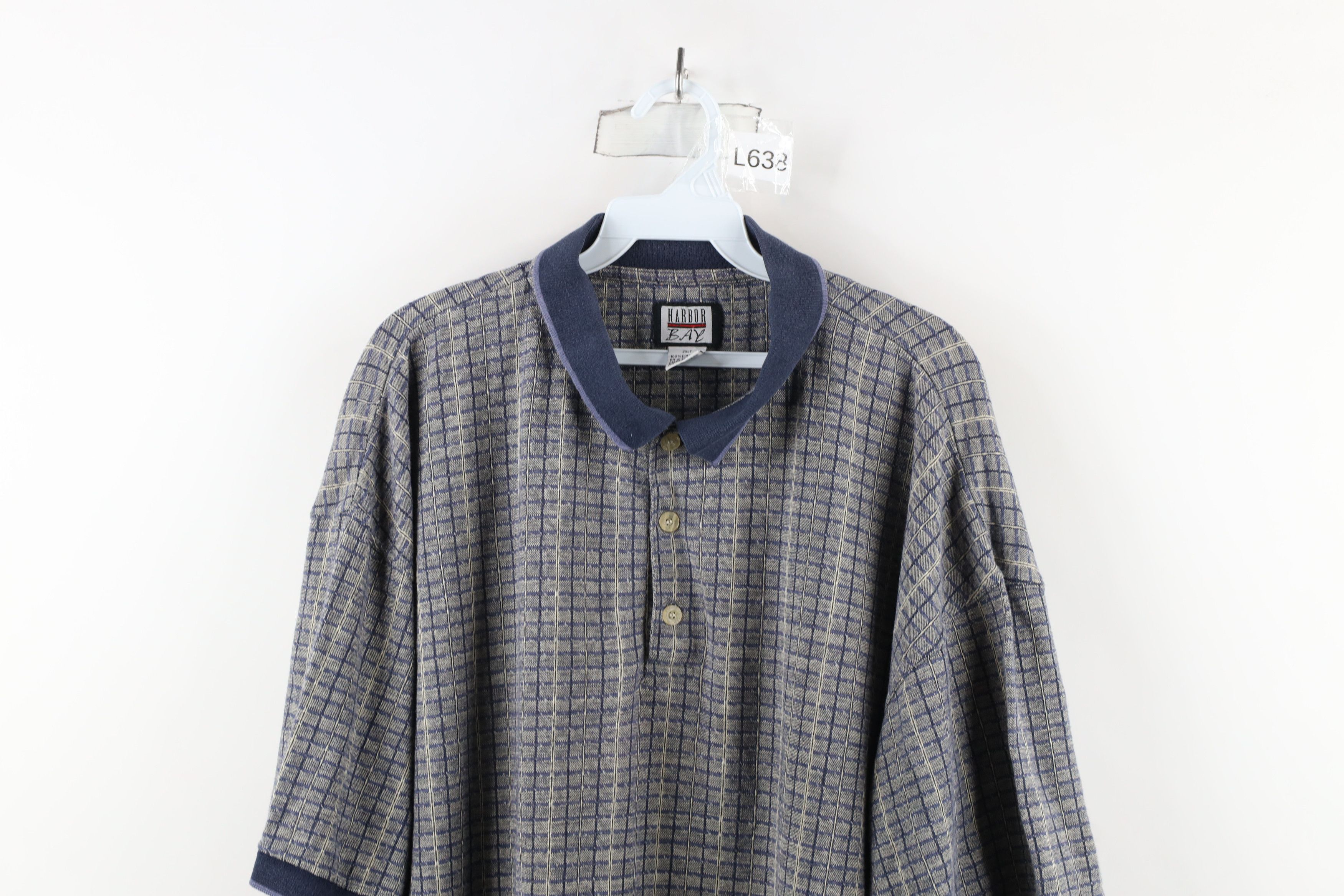 Vintage Vintage 90s Streetwear Striped Plaid Knit Collared Golf Polo Size US XXL / EU 58 / 5 - 2 Thumbnail