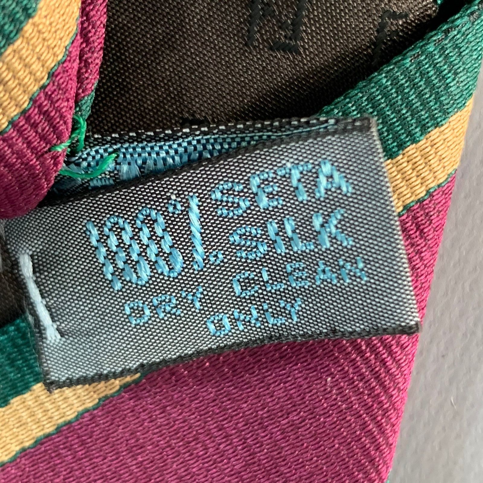 Fendi FENDI Purple Green Diagonal Stripe Silk Tie Size ONE SIZE - 5 Thumbnail
