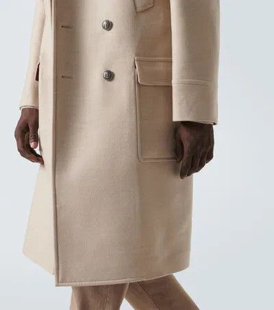 Brunello Cucinelli o1w1db10326 Double Breasted Wool Coat in Beige Size US M / EU 48-50 / 2 - 5 Thumbnail