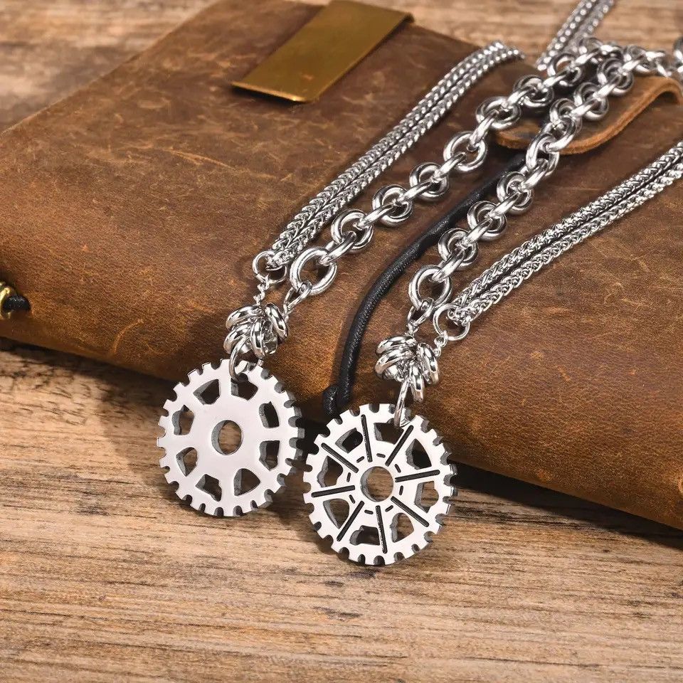 Jewelry Splicing Gear Pendant Necklaces Size ONE SIZE - 2 Thumbnail